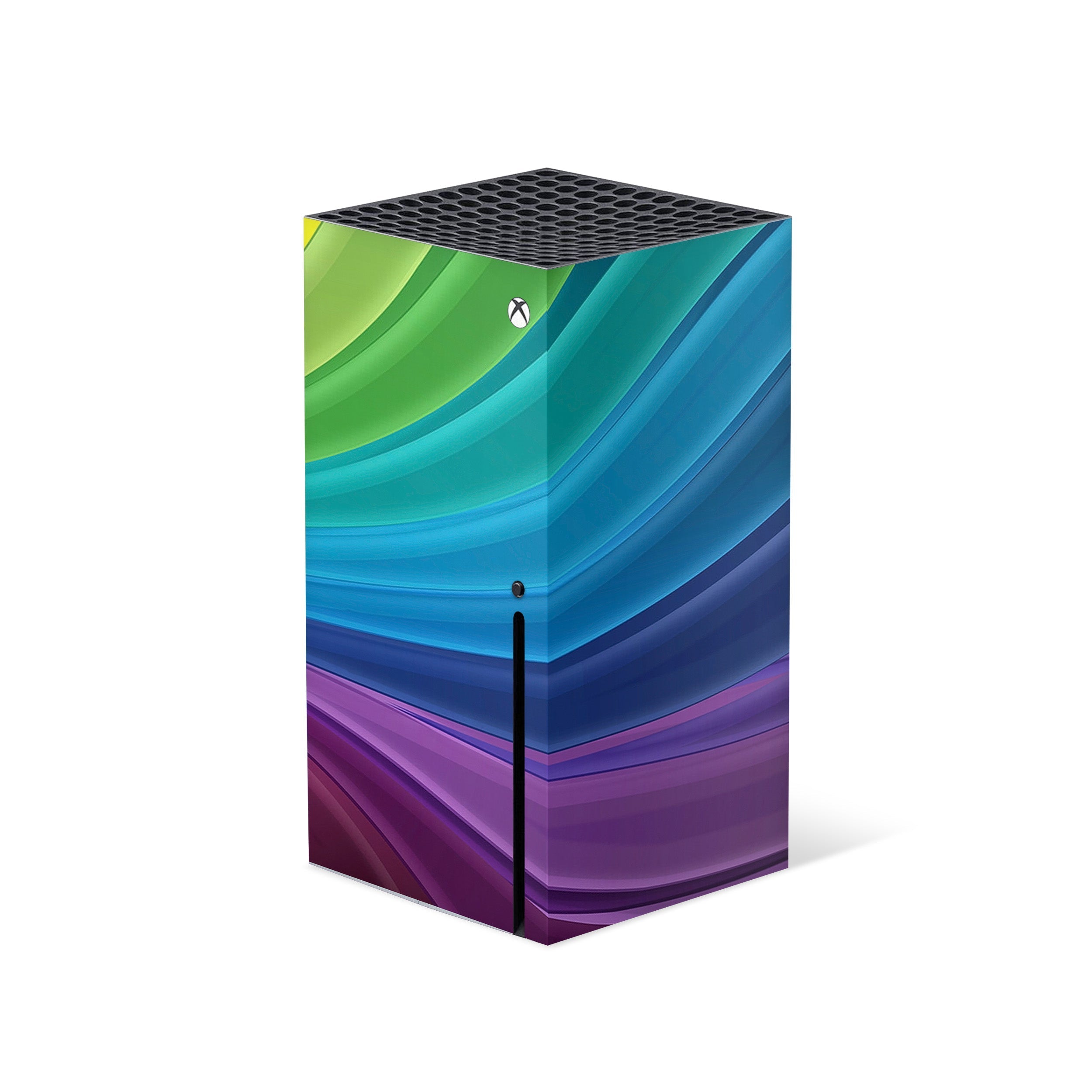 A video game skin featuring a Prismatic Wave design for the Xbox Series X.