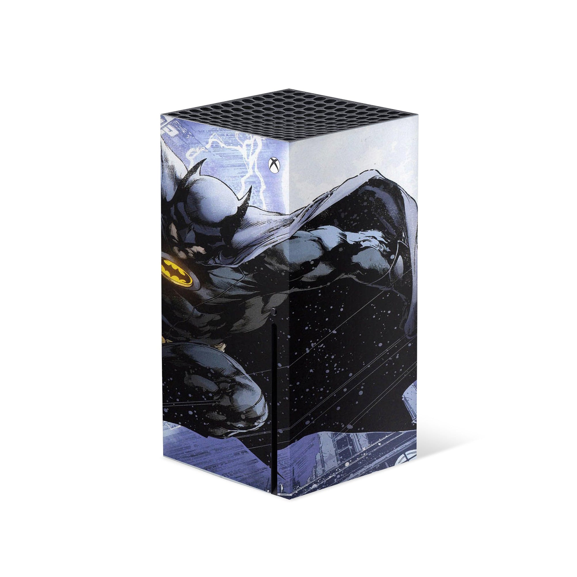 A video game skin featuring a Midnight Vigilante 3 design for the Xbox Series X.