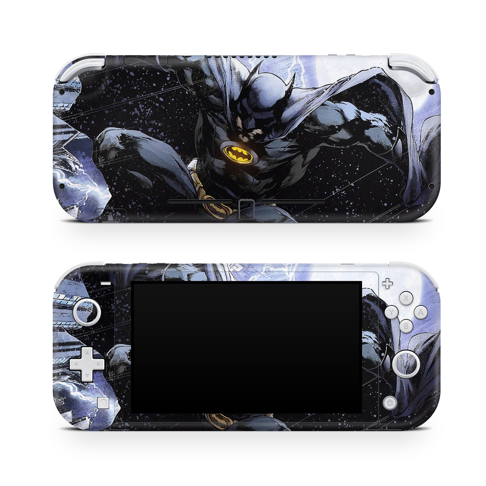 A video game skin featuring a Midnight Vigilante 3 design for the Nintendo Switch Lite.