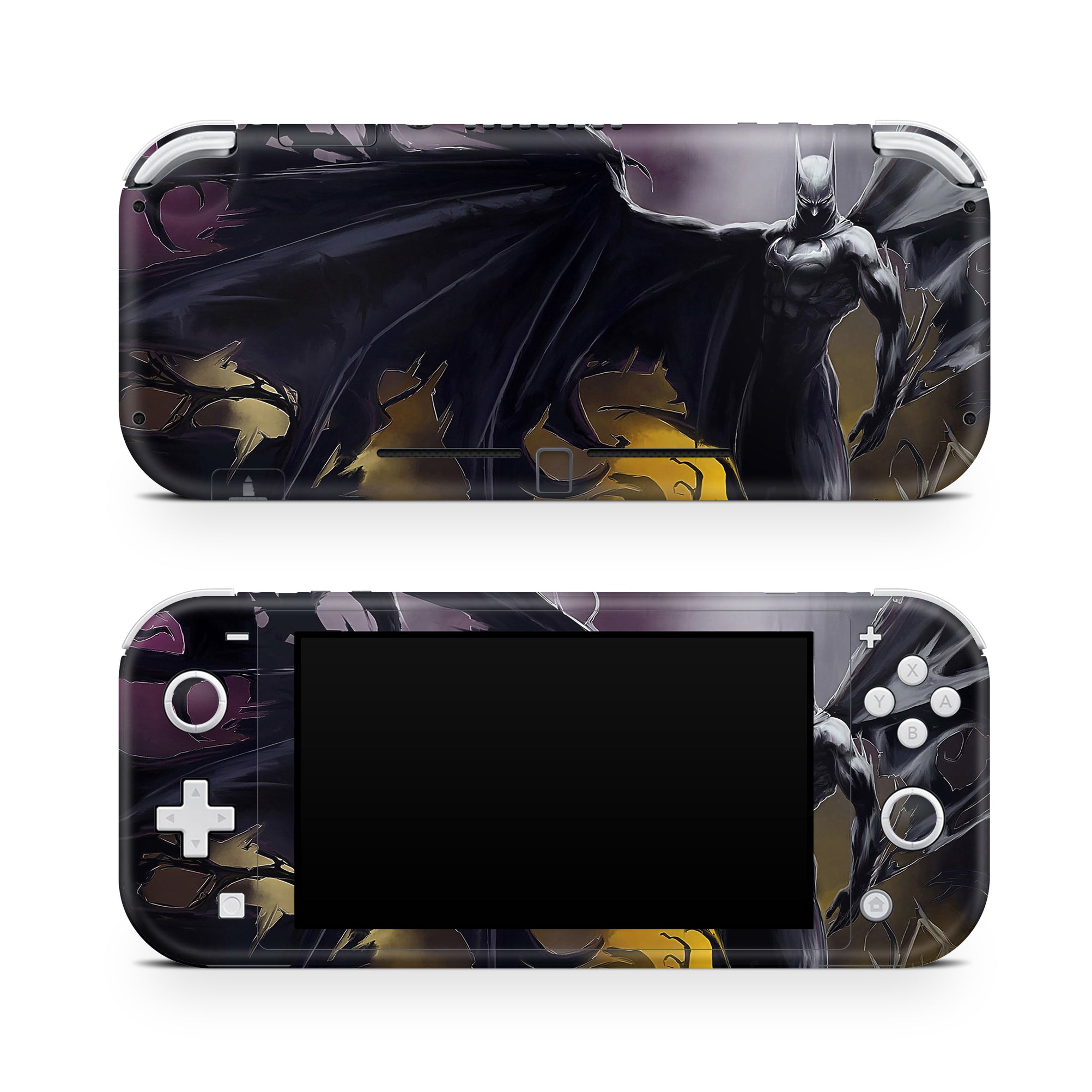 A video game skin featuring a Midnight Vigilante 7 design for the Nintendo Switch Lite.