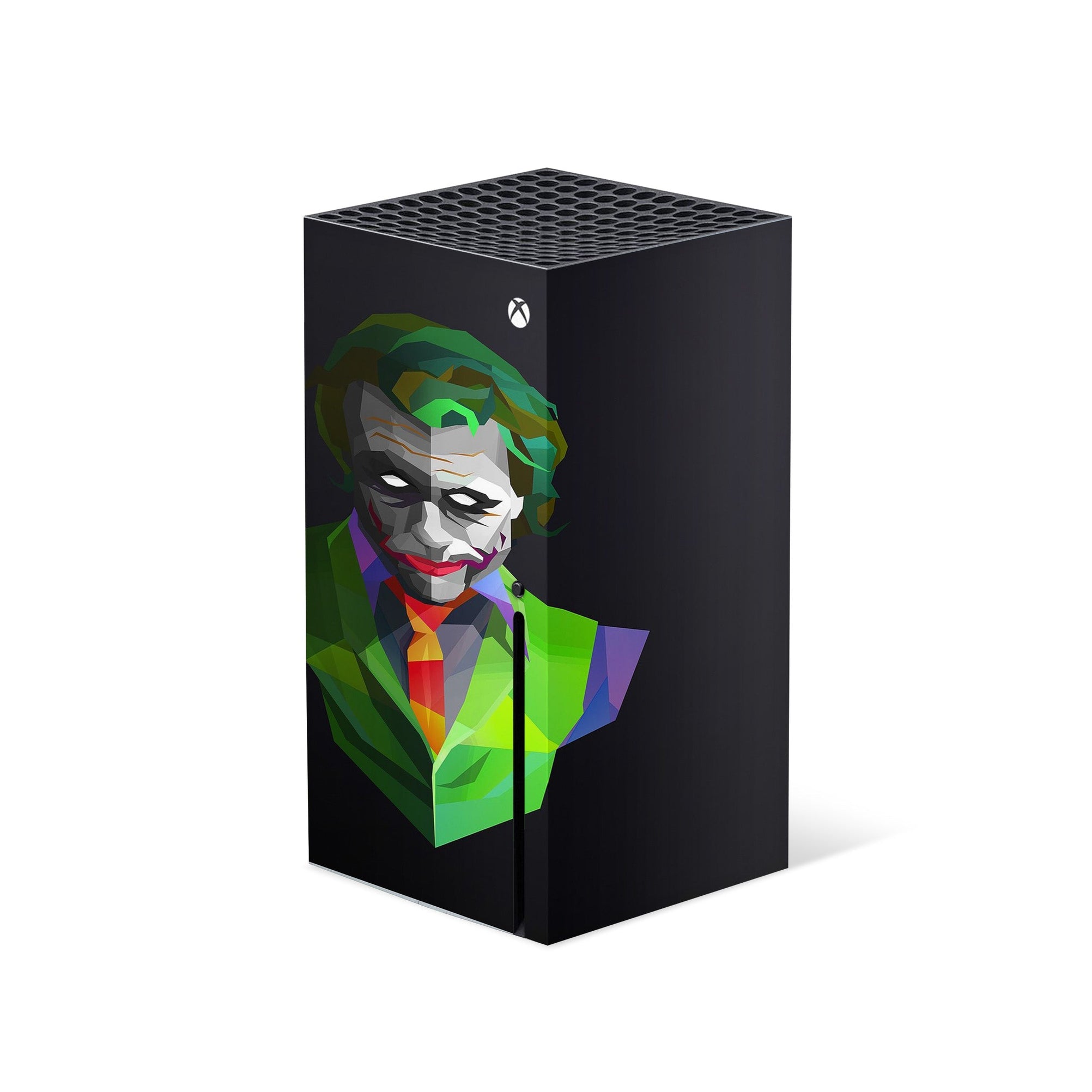 A video game skin featuring a Chaotic Clown King of Crime 1 design for the Xbox Series X.