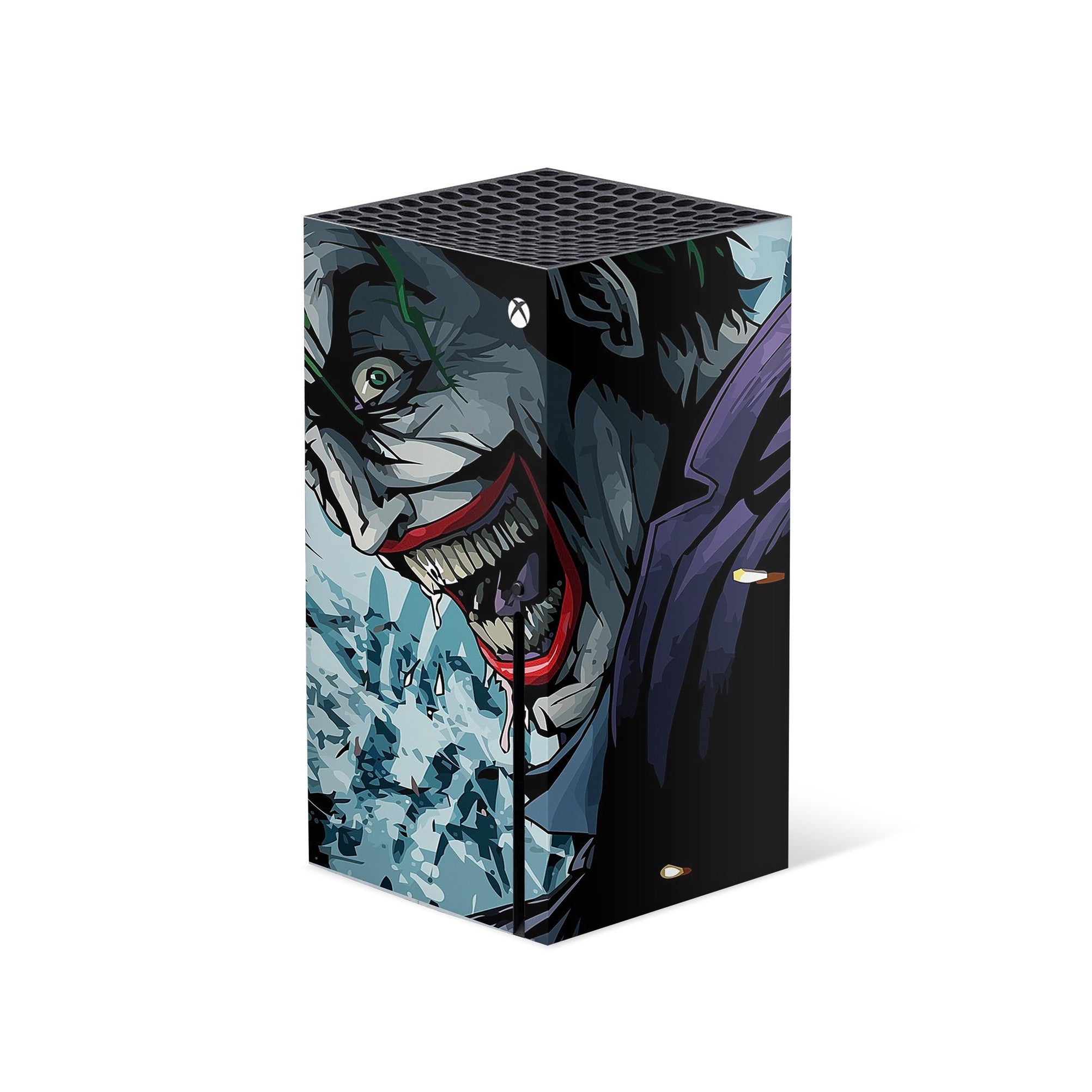 A video game skin featuring a Chaotic Clown King of Crime 11 design for the Xbox Series X.