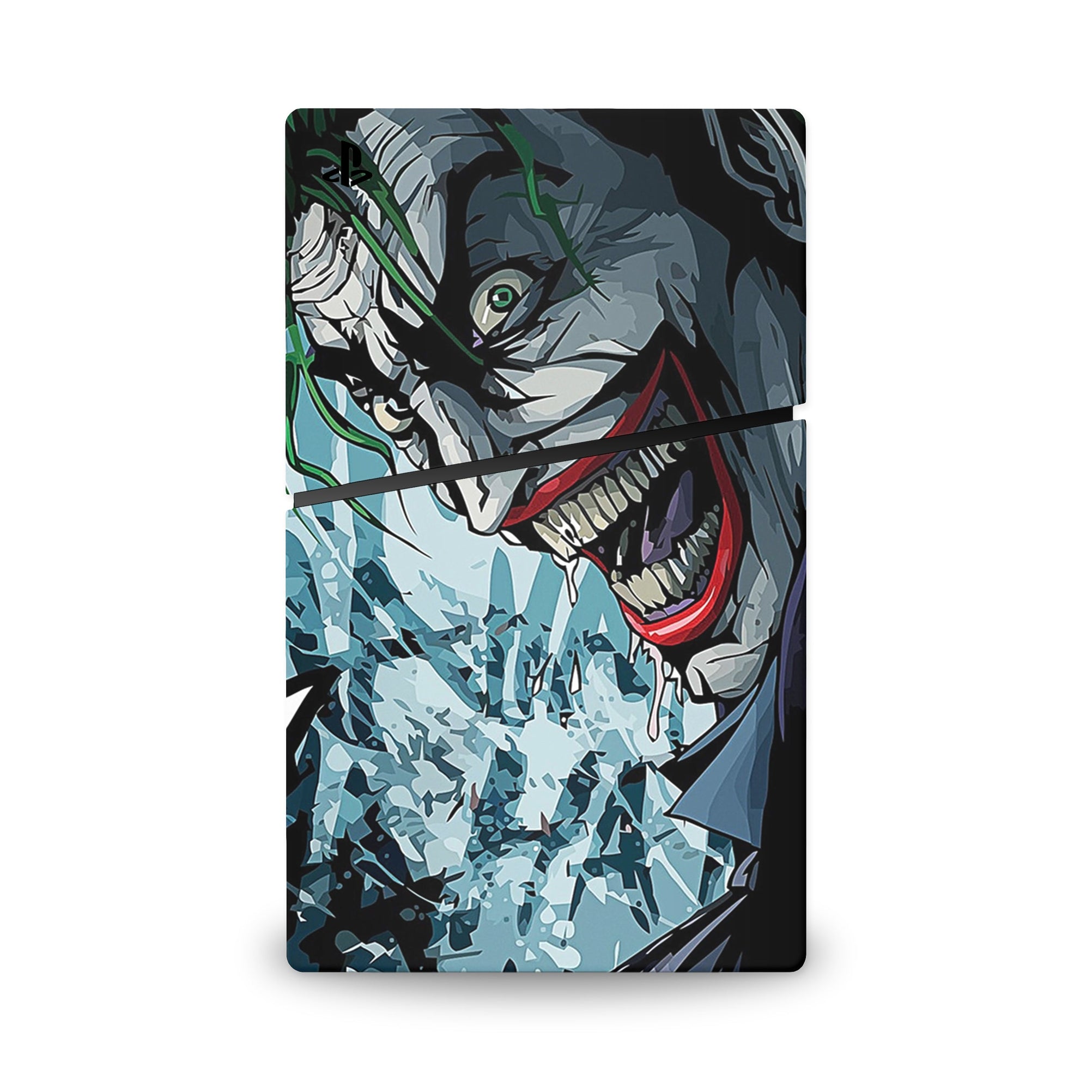 A video game skin featuring a Chaotic Clown King of Crime 11 design for the PS5 Slim.