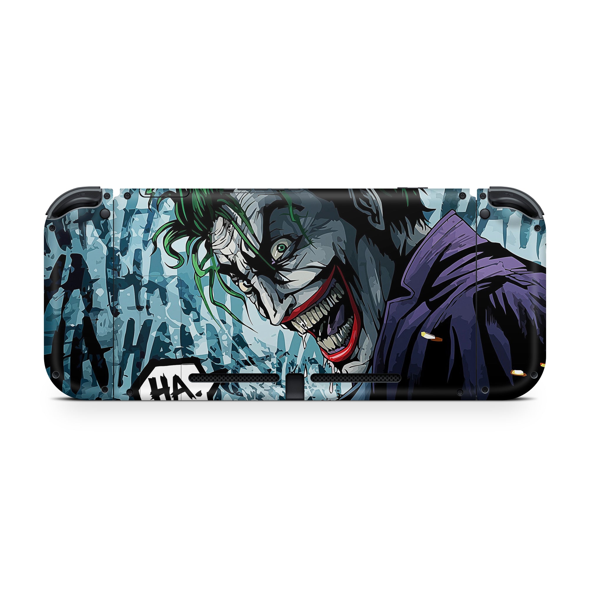 A video game skin featuring a Chaotic Clown King of Crime 11 design for the Nintendo Switch.