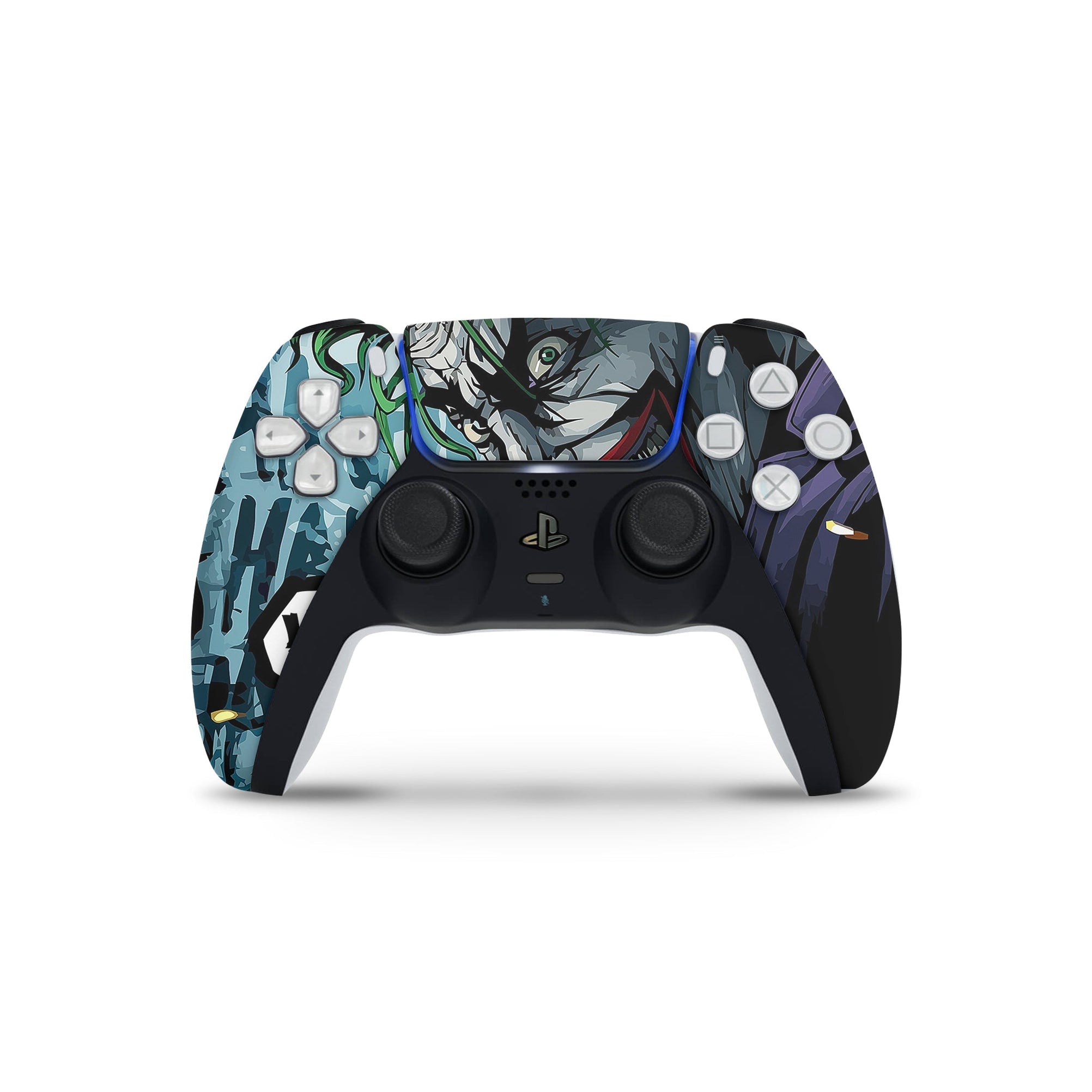 A video game skin featuring a Chaotic Clown King of Crime 11 design for the PS5 Controller.