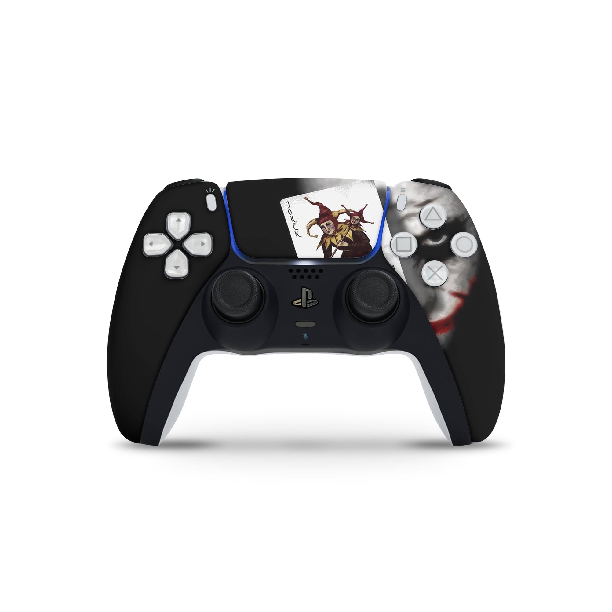 A video game skin featuring a Chaotic Clown King of Crime 2 design for the PS5 Controller.