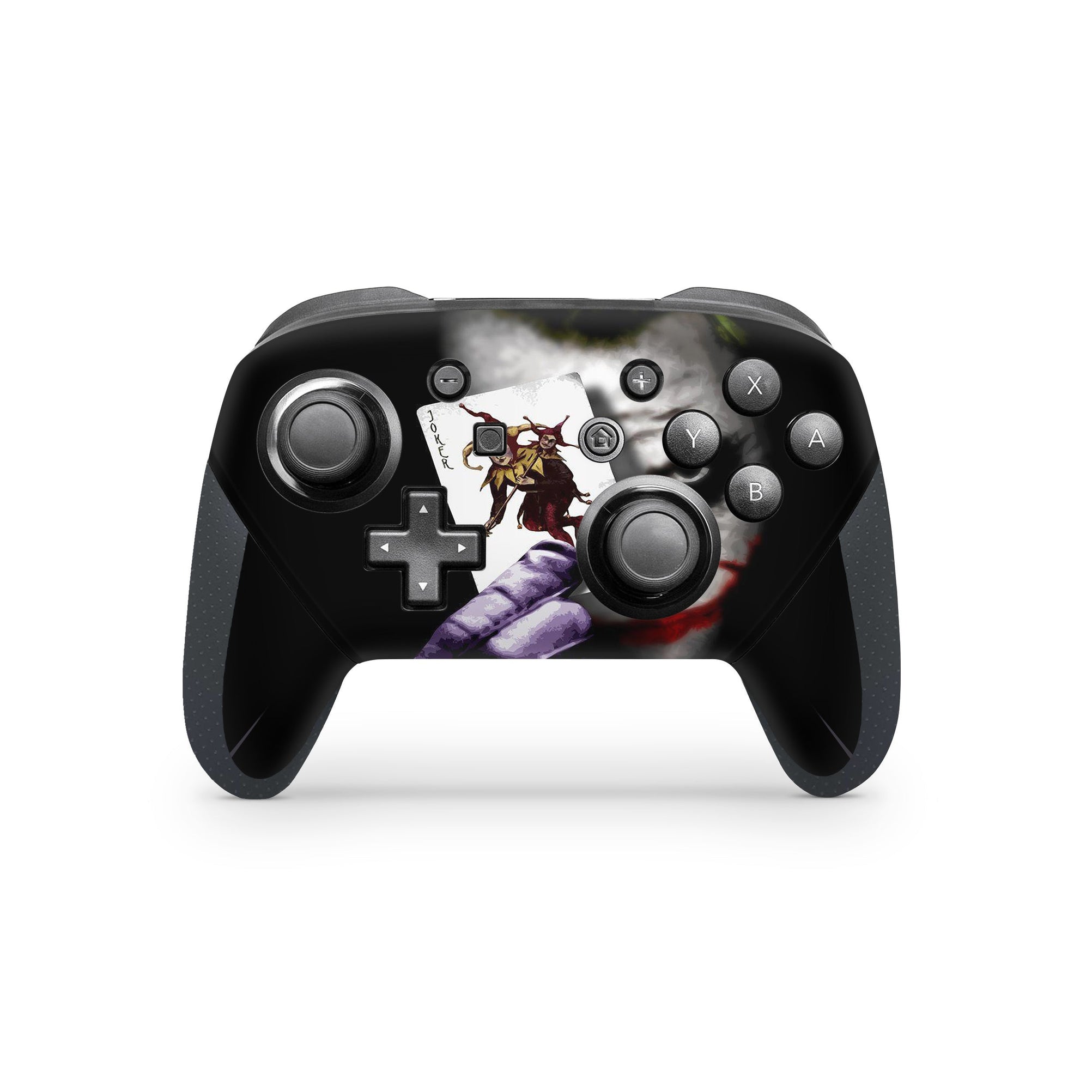 A video game skin featuring a Chaotic Clown King of Crime 2 design for the Nintendo Switch Pro Controller.