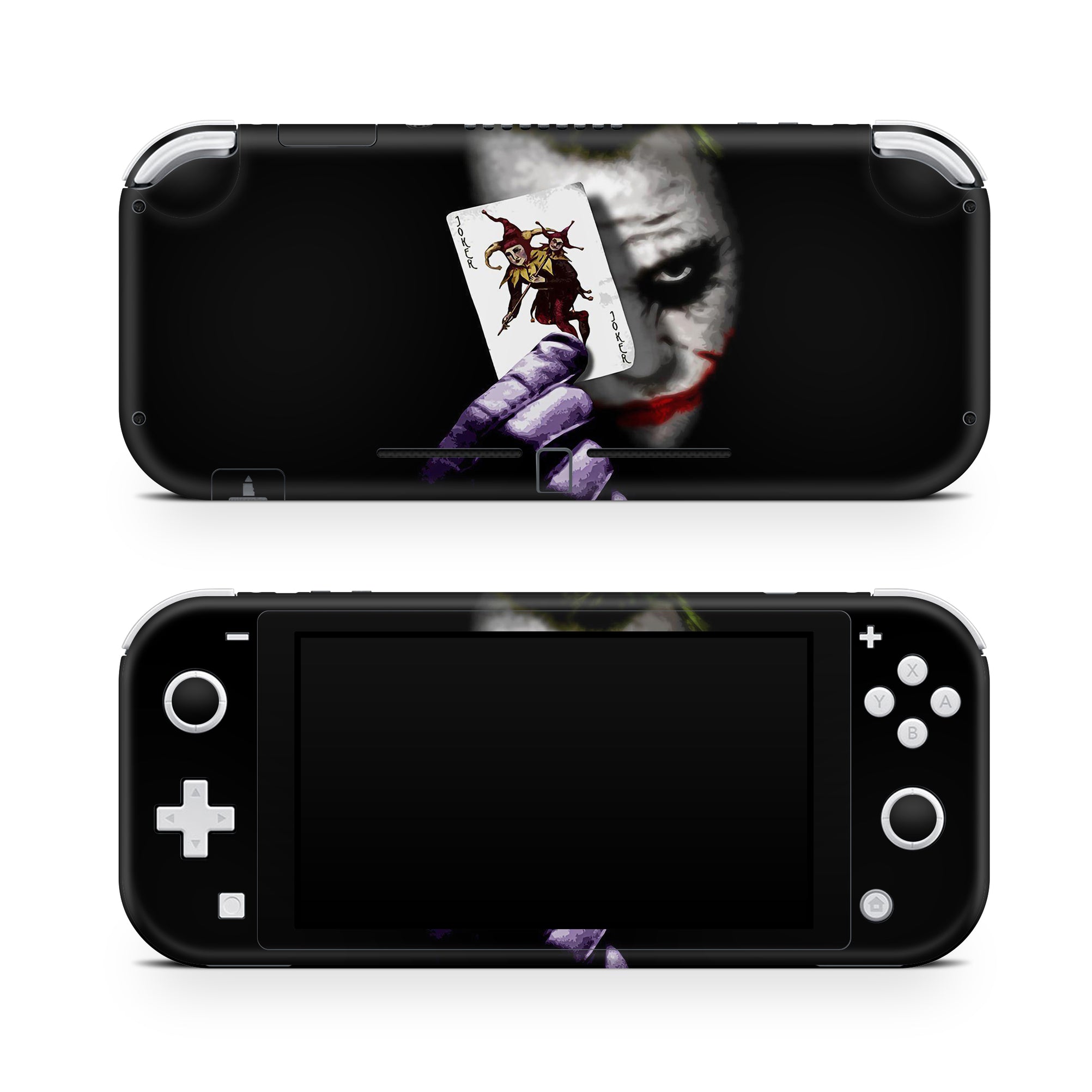 A video game skin featuring a Chaotic Clown King of Crime 2 design for the Nintendo Switch Lite.