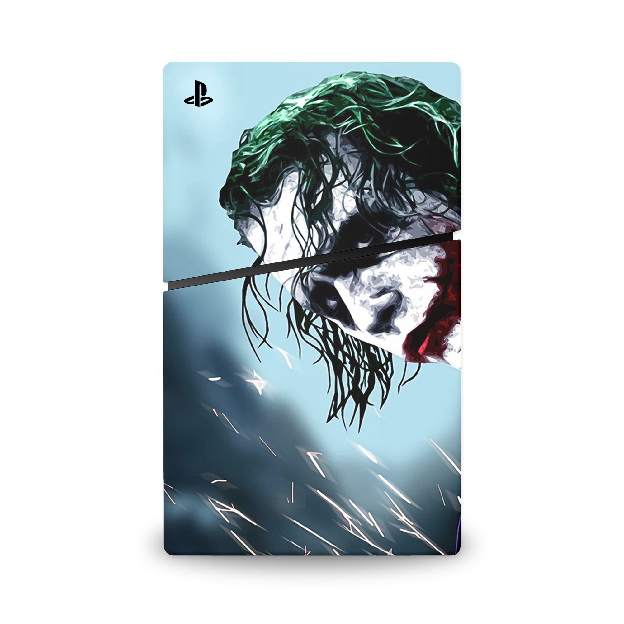 A video game skin featuring a Chaotic Clown King of Crime 3 design for the PS5 Slim.