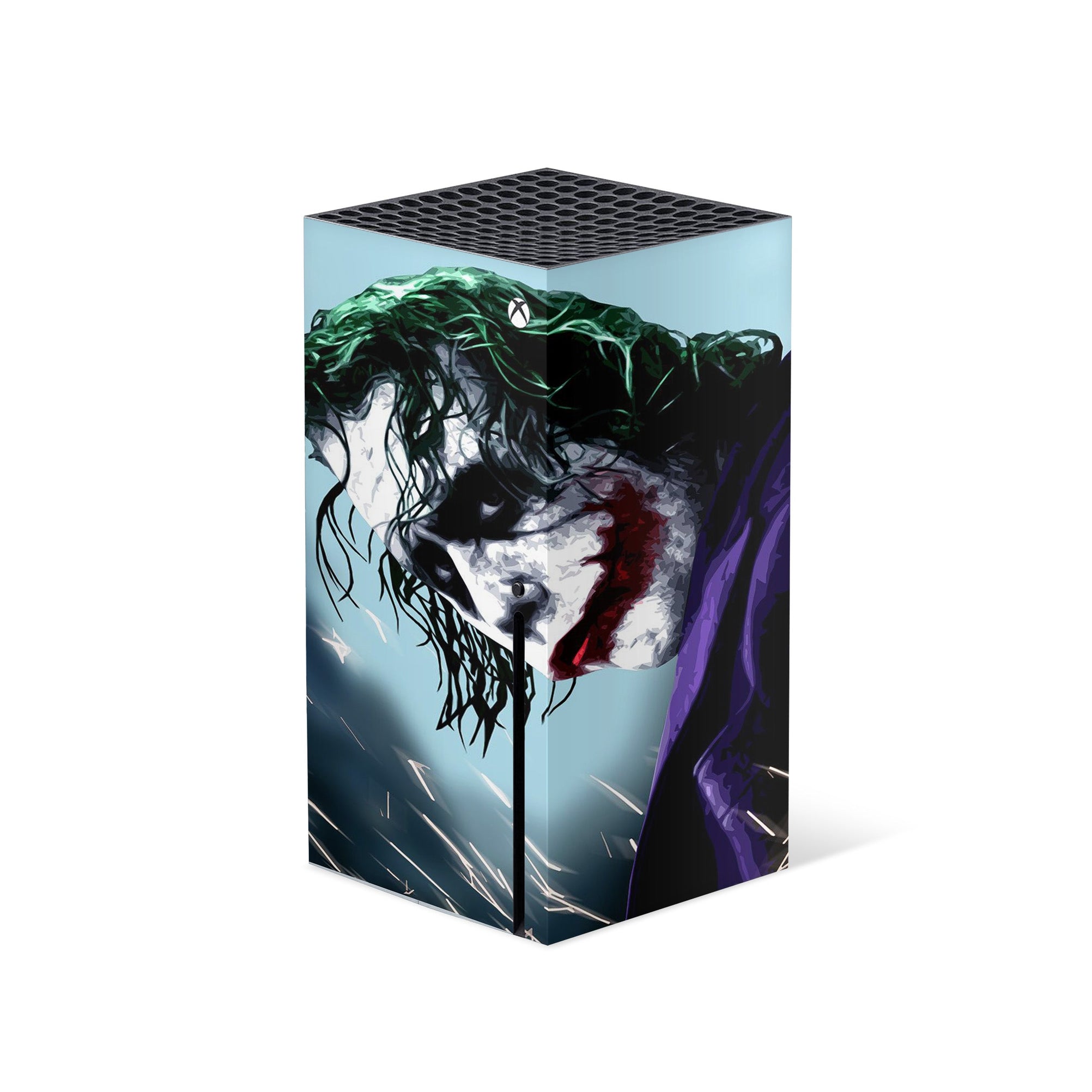 A video game skin featuring a Chaotic Clown King of Crime 3 design for the Xbox Series X.