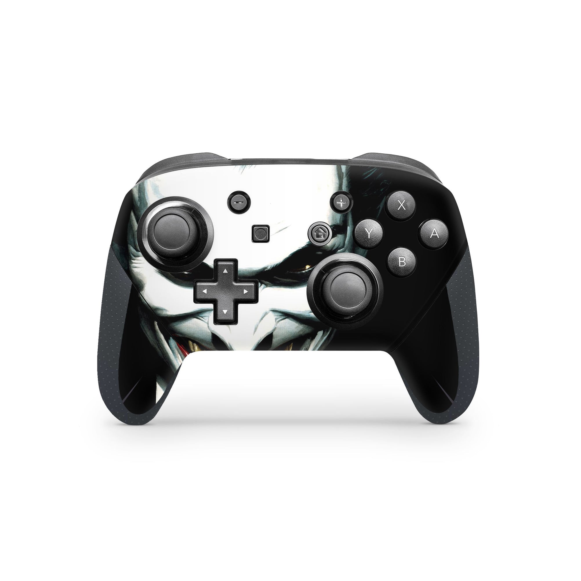 A video game skin featuring a Chaotic Clown King of Crime 5 design for the Nintendo Switch Pro Controller.