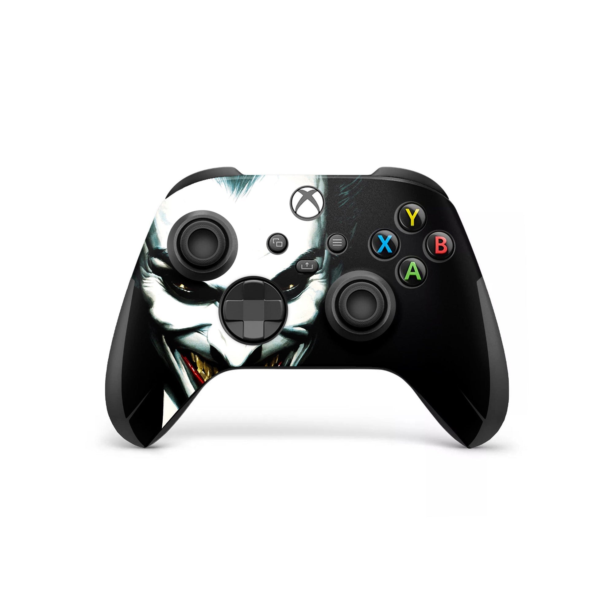 A video game skin featuring a Chaotic Clown King of Crime 5 design for the Xbox Series X Controller.