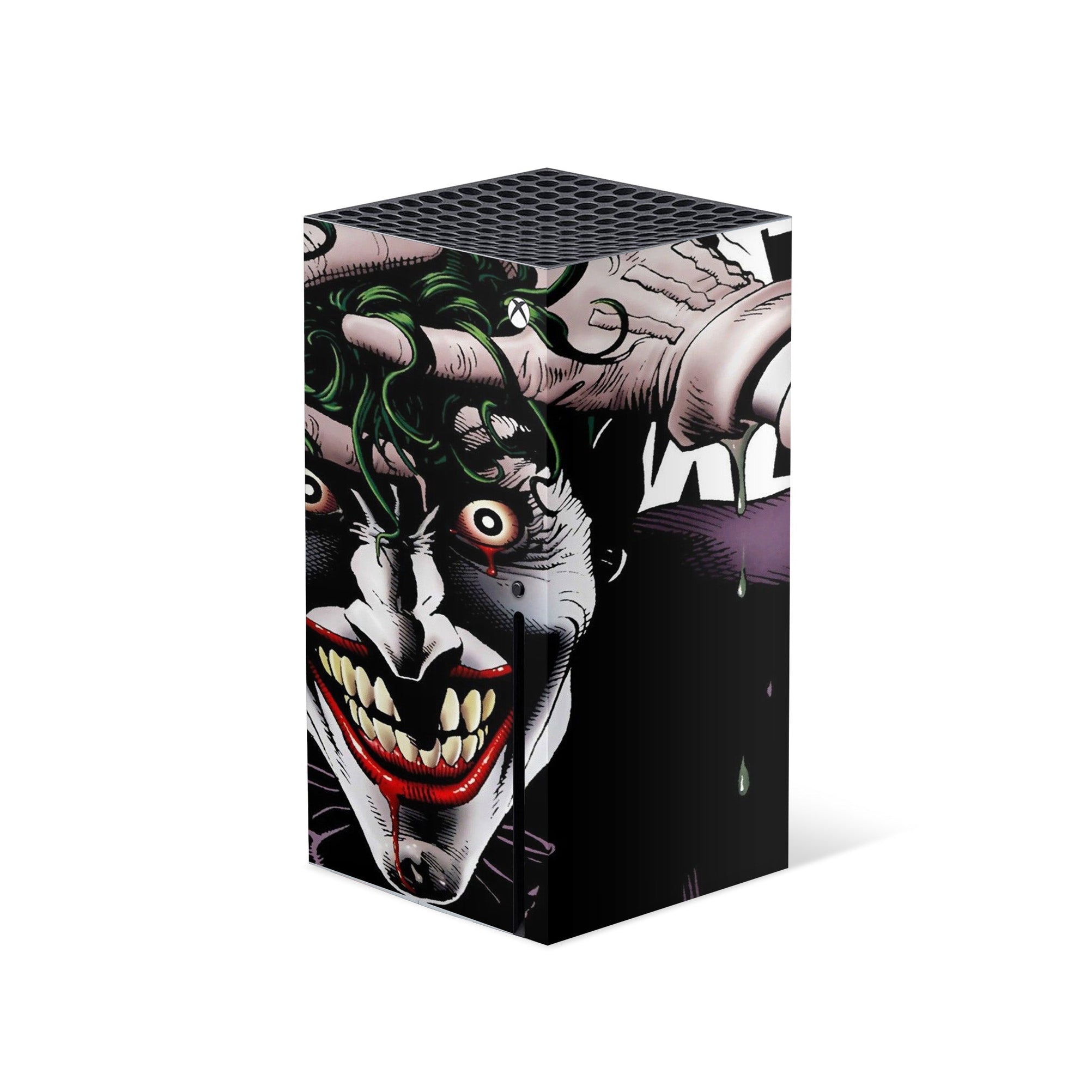 A video game skin featuring a Chaotic Clown King of Crime 6 design for the Xbox Series X.