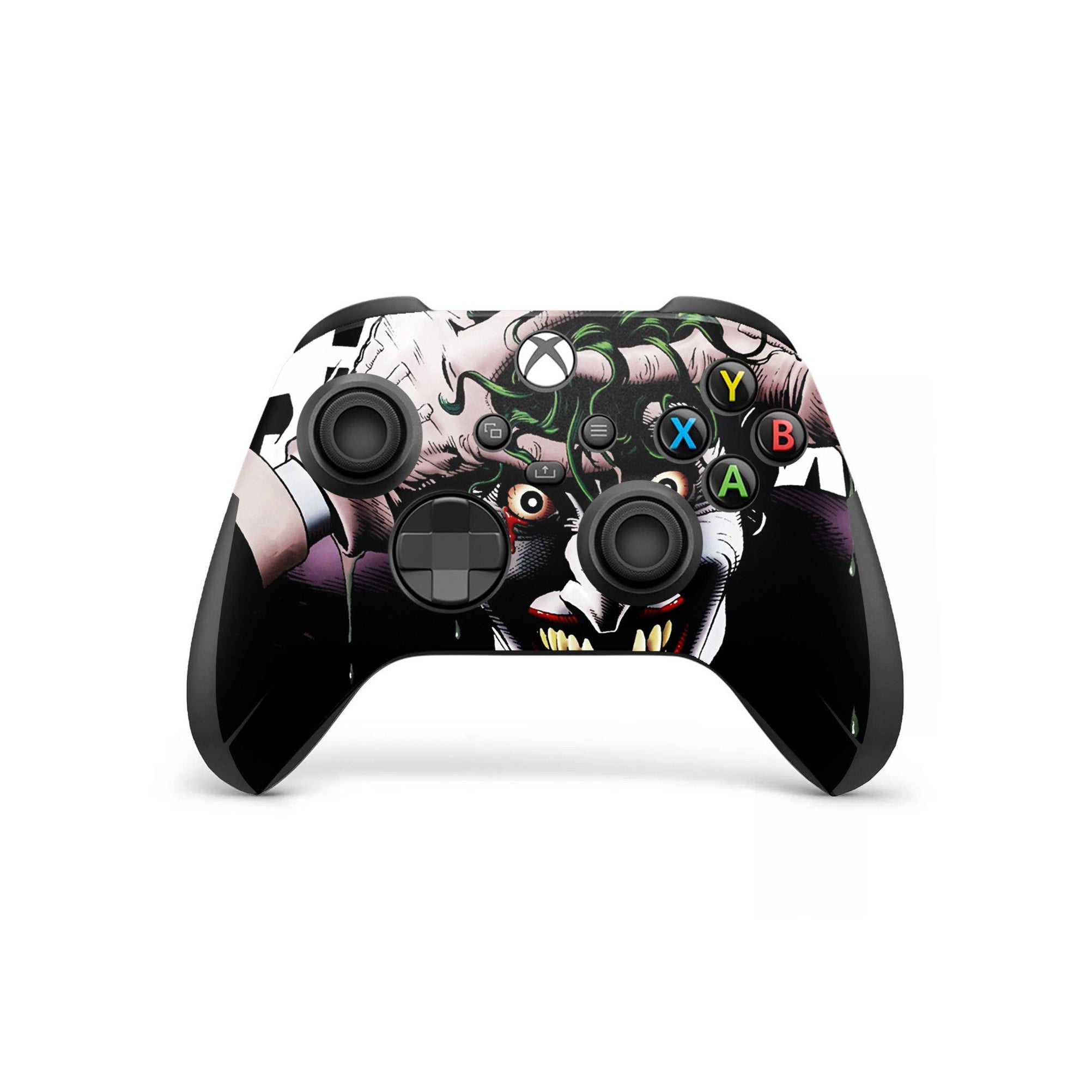 A video game skin featuring a Chaotic Clown King of Crime 6 design for the Xbox Series Wireless Controller.