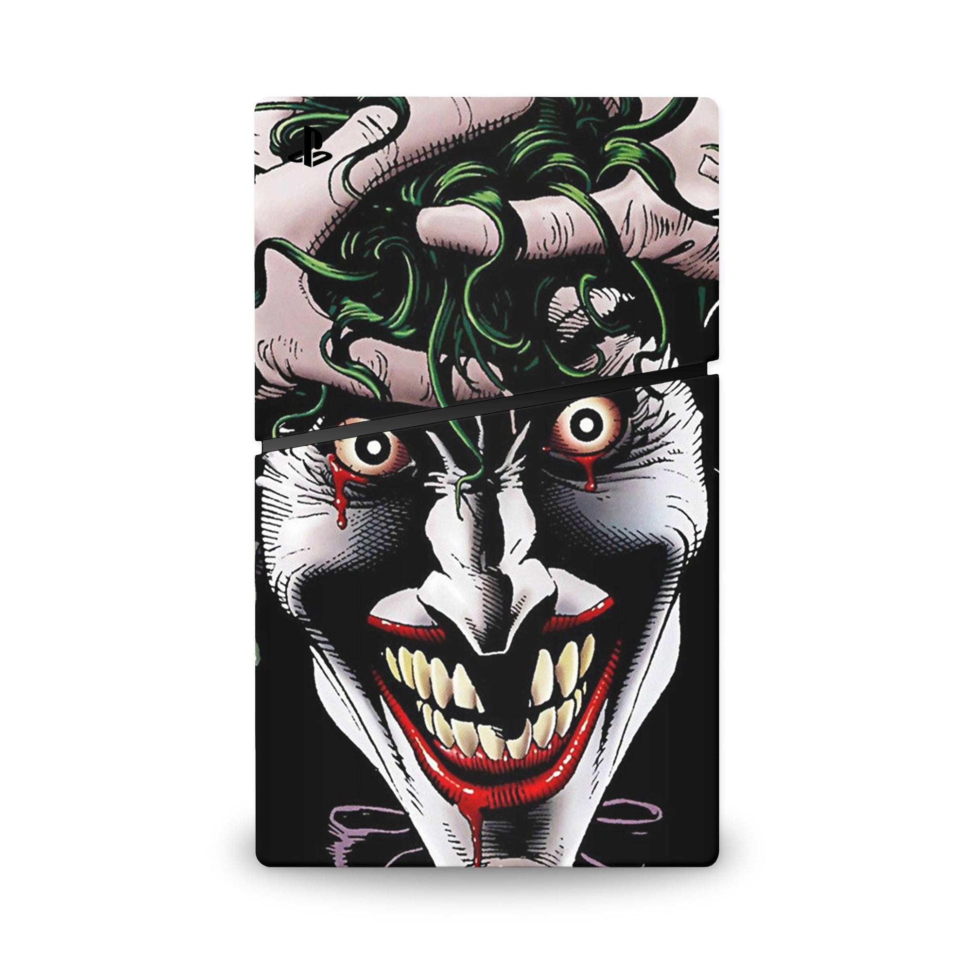 A video game skin featuring a Chaotic Clown King of Crime 6 design for the PS5 Slim Digital.