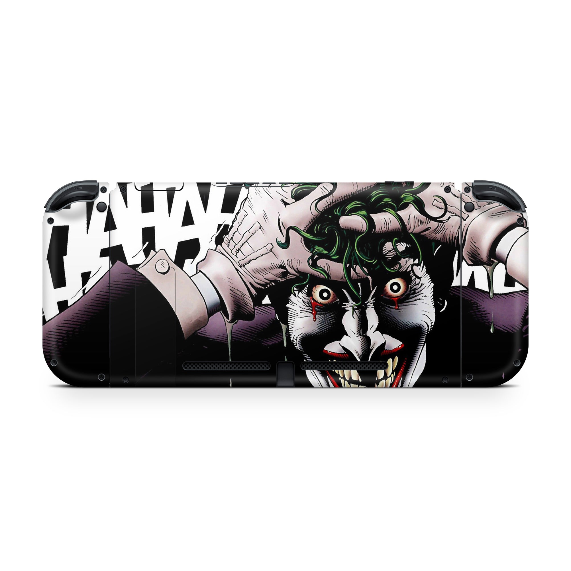 A video game skin featuring a Chaotic Clown King of Crime 6 design for the Nintendo Switch.