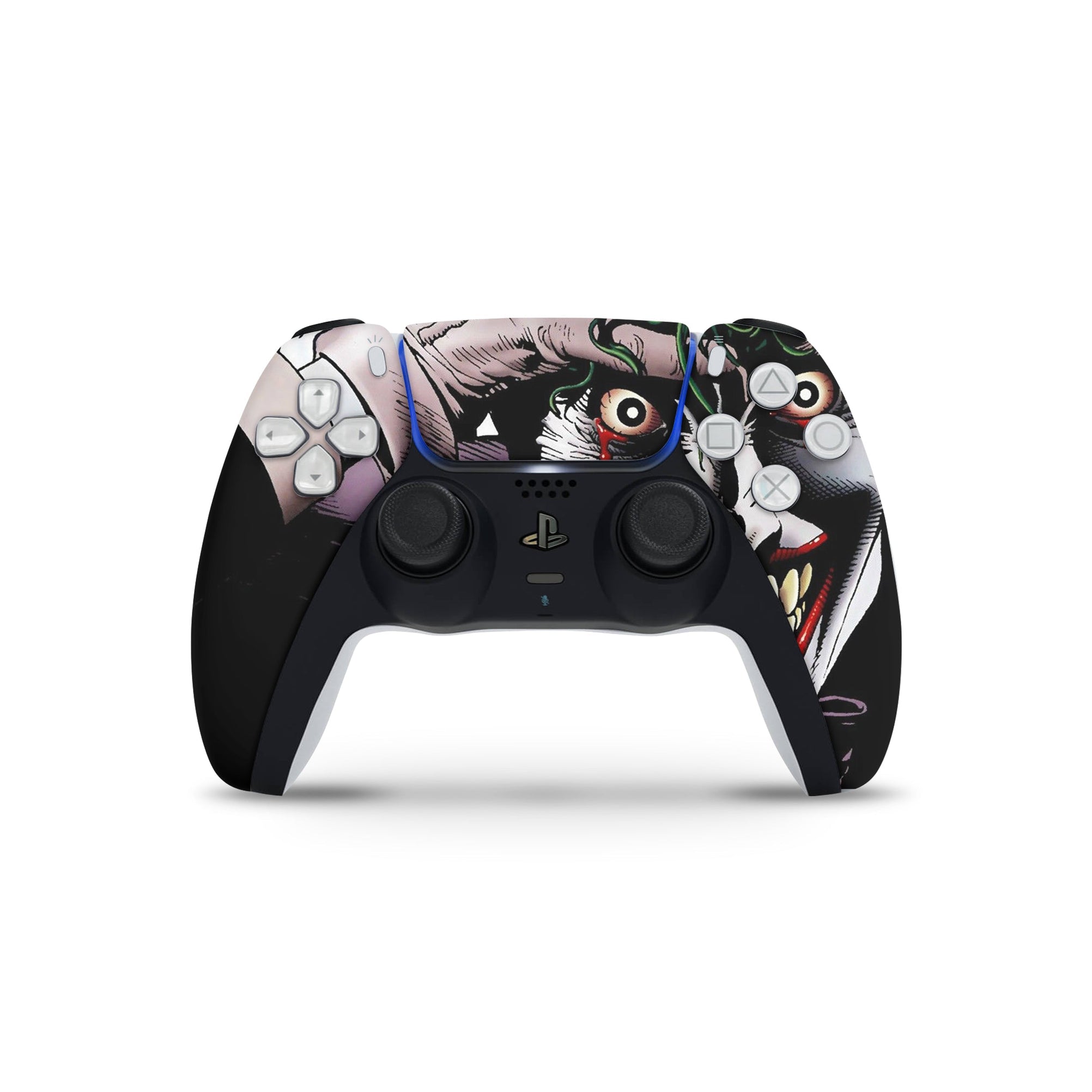 A video game skin featuring a Chaotic Clown King of Crime 6 design for the PS5 Controller.