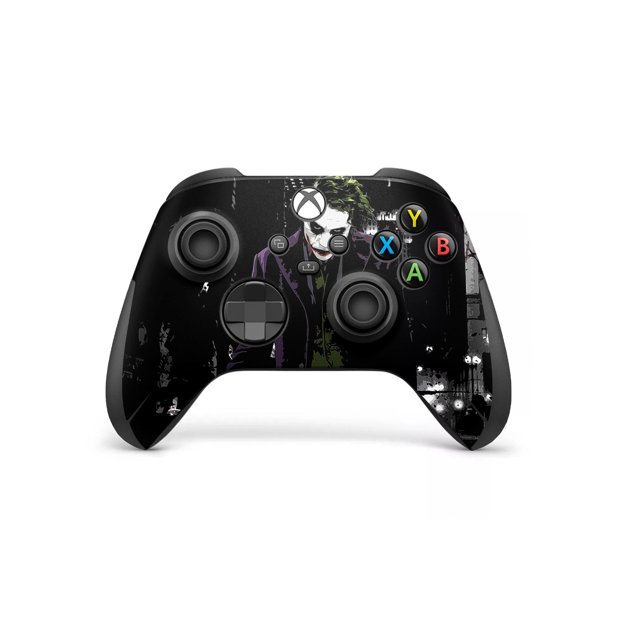 A video game skin featuring a Chaotic Clown King of Crime 7 design for the Xbox Series Wireless Controller.