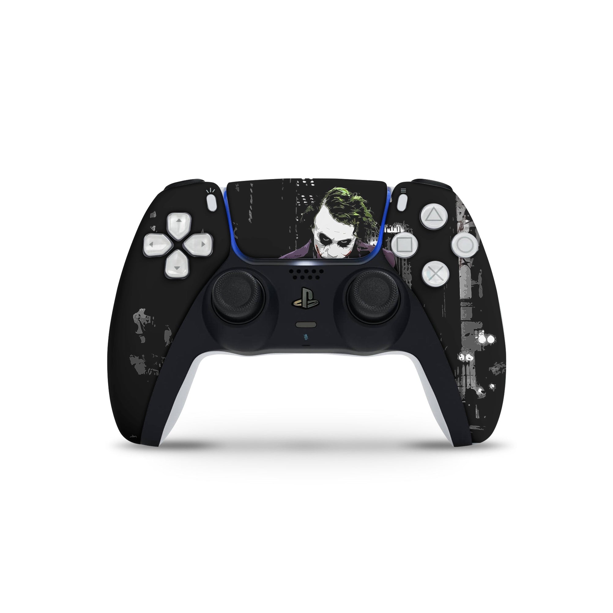 A video game skin featuring a Chaotic Clown King of Crime 7 design for the PS5 Controller.