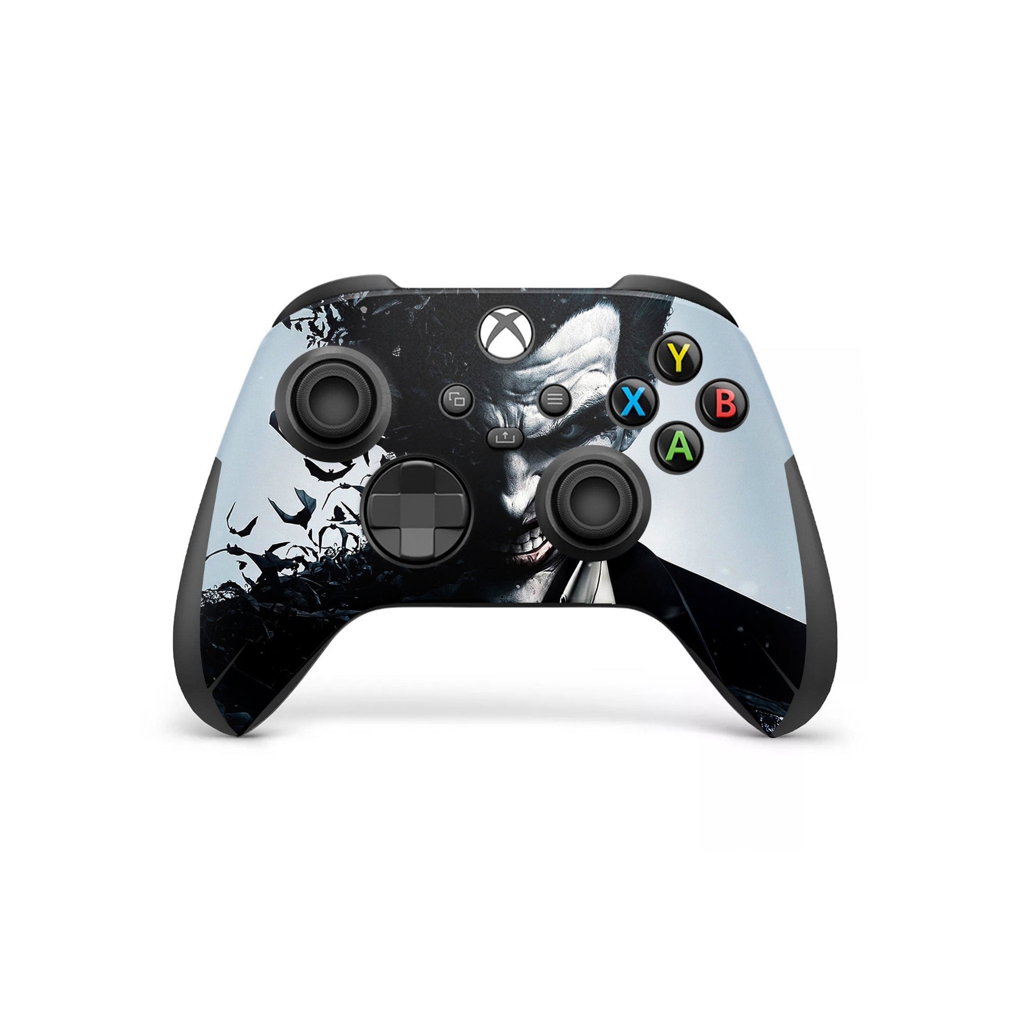 A video game skin featuring a Chaotic Clown King of Crime 8 design for the Xbox Series X Controller.