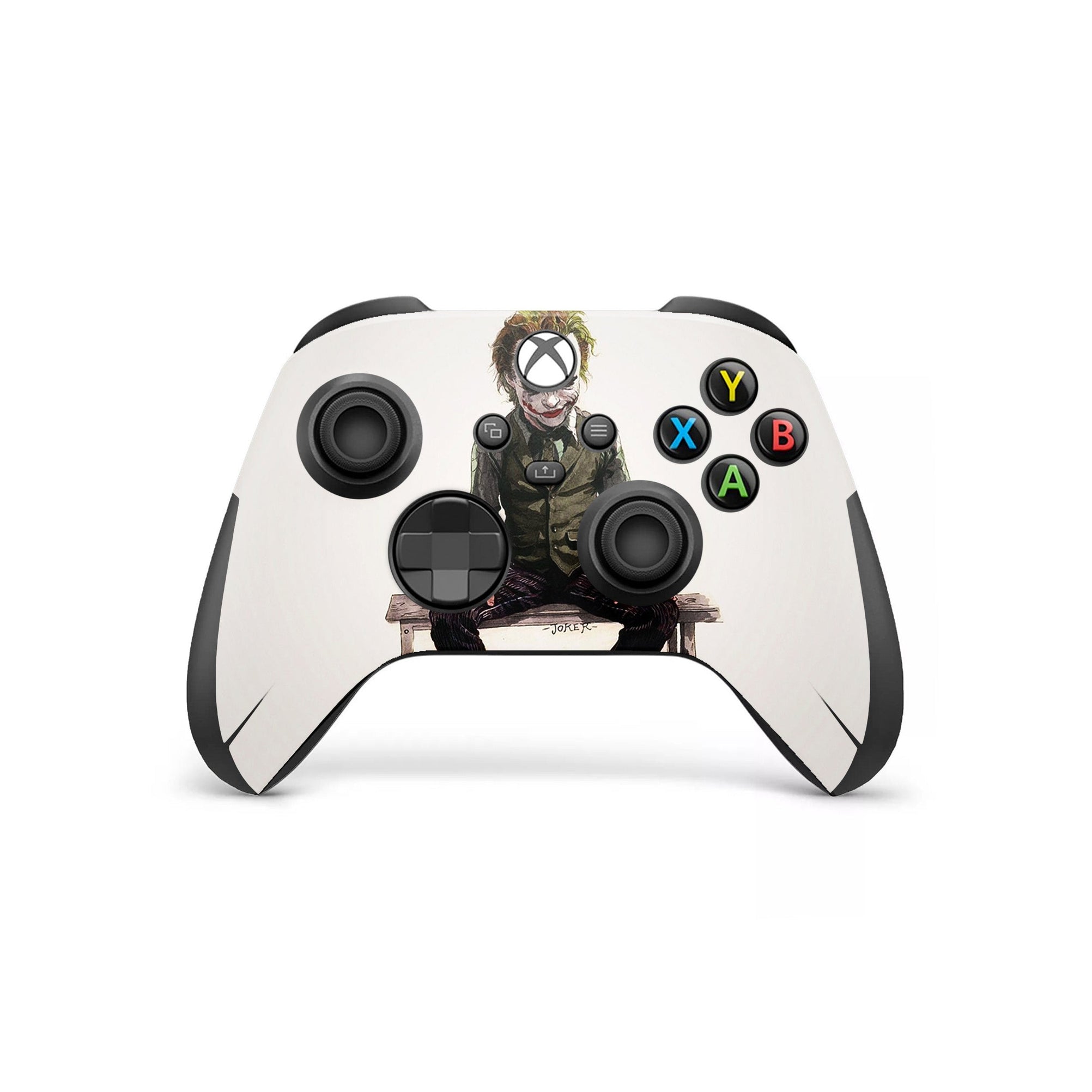 A video game skin featuring a Chaotic Clown King of Crime 9 design for the Xbox Series Wireless Controller.