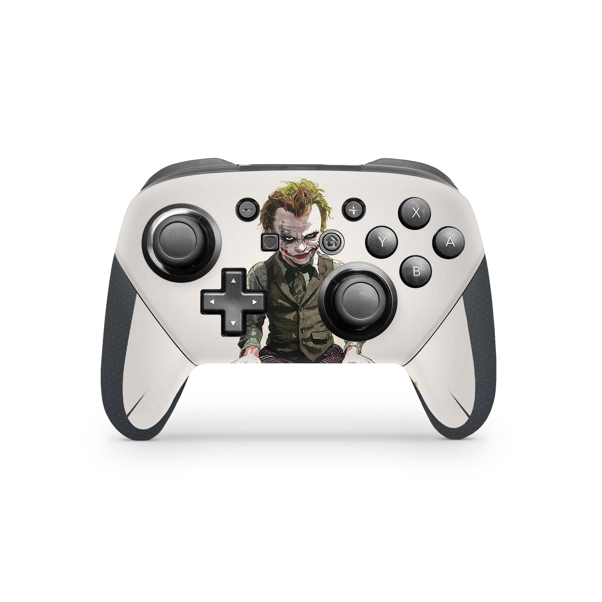 A video game skin featuring a Chaotic Clown King of Crime 9 design for the Nintendo Switch Pro Controller.