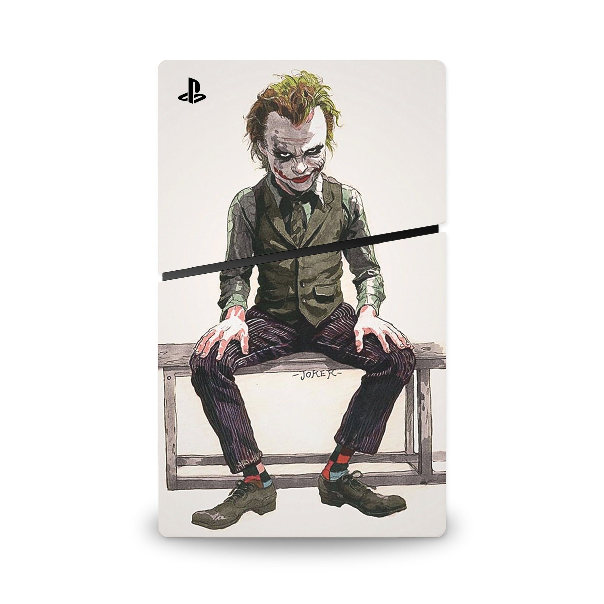 A video game skin featuring a Chaotic Clown King of Crime 9 design for the PS5 Slim Digital.