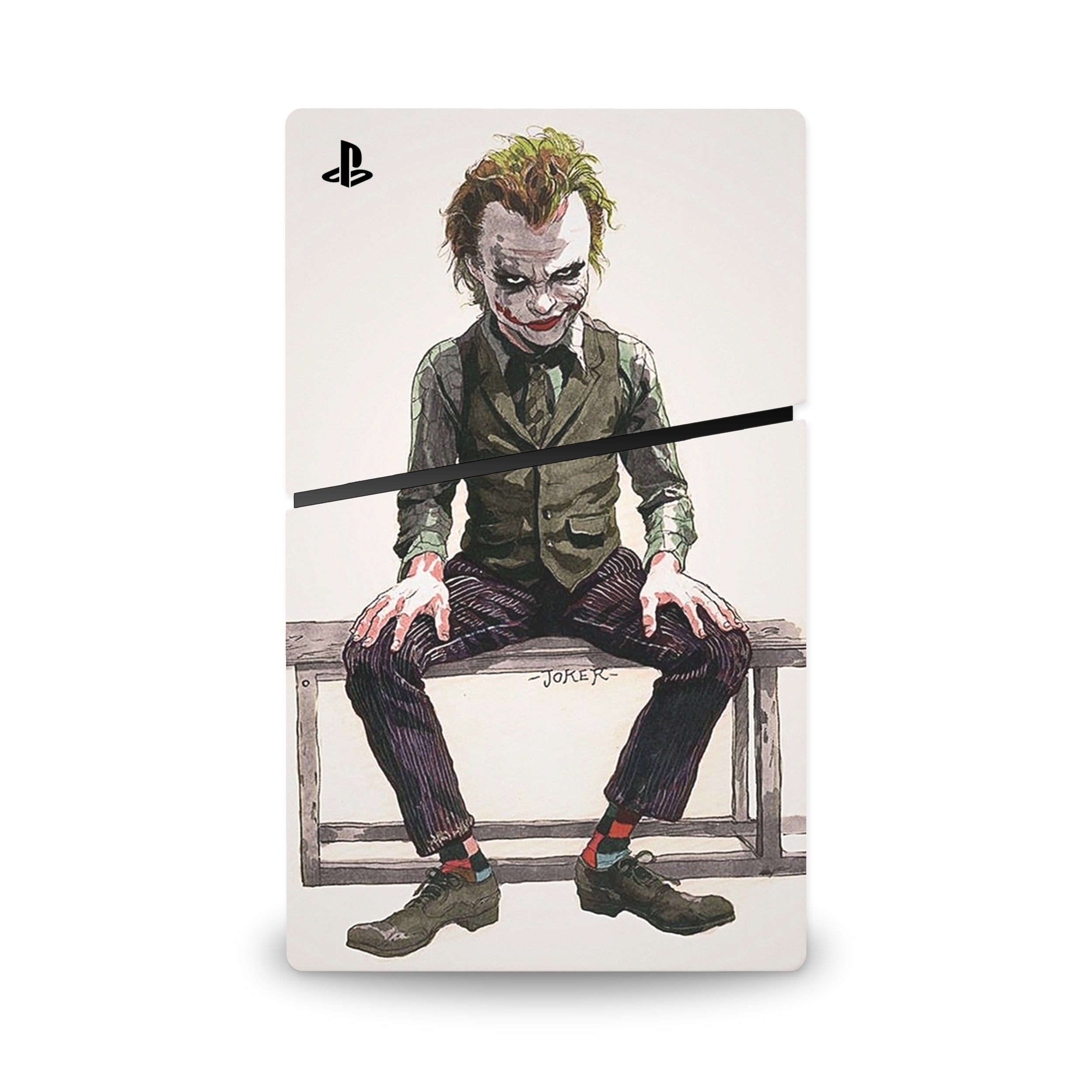 A video game skin featuring a Chaotic Clown King of Crime 9 design for the PS5 Slim.