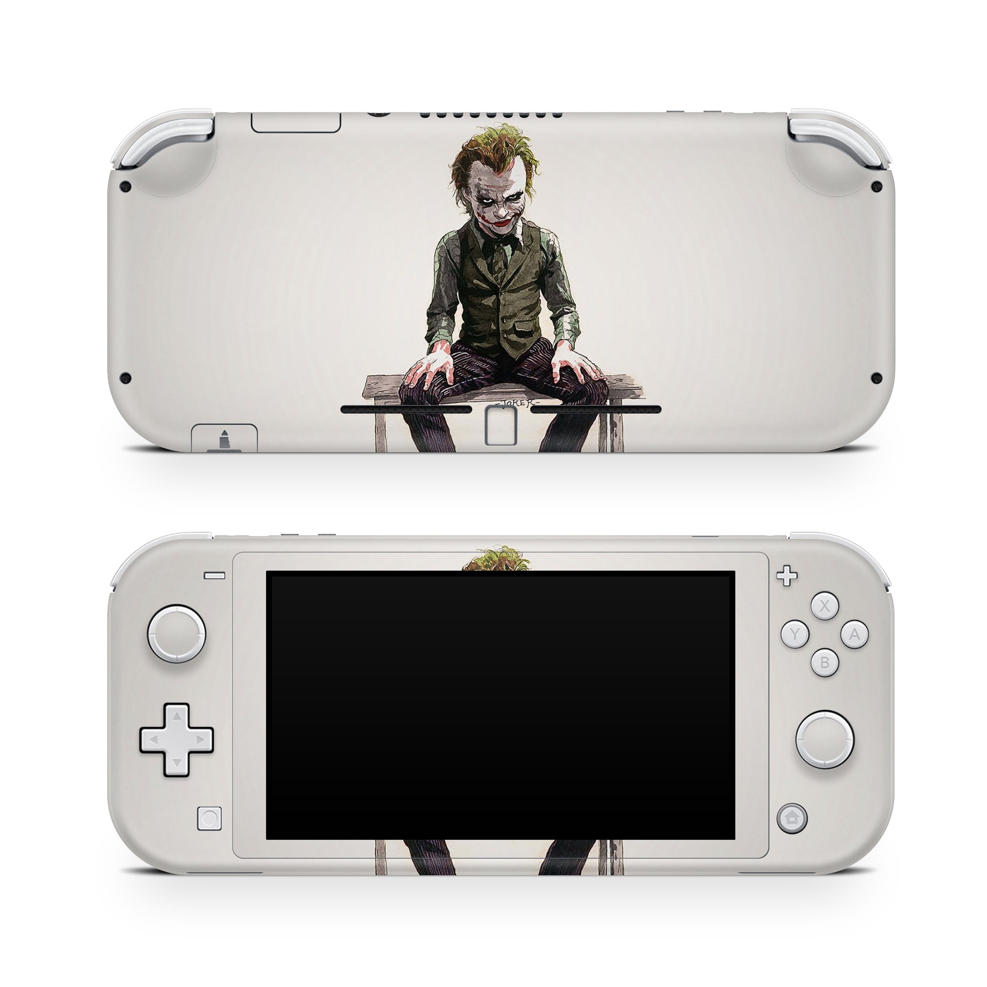 A video game skin featuring a Chaotic Clown King of Crime 9 design for the Nintendo Switch Lite.