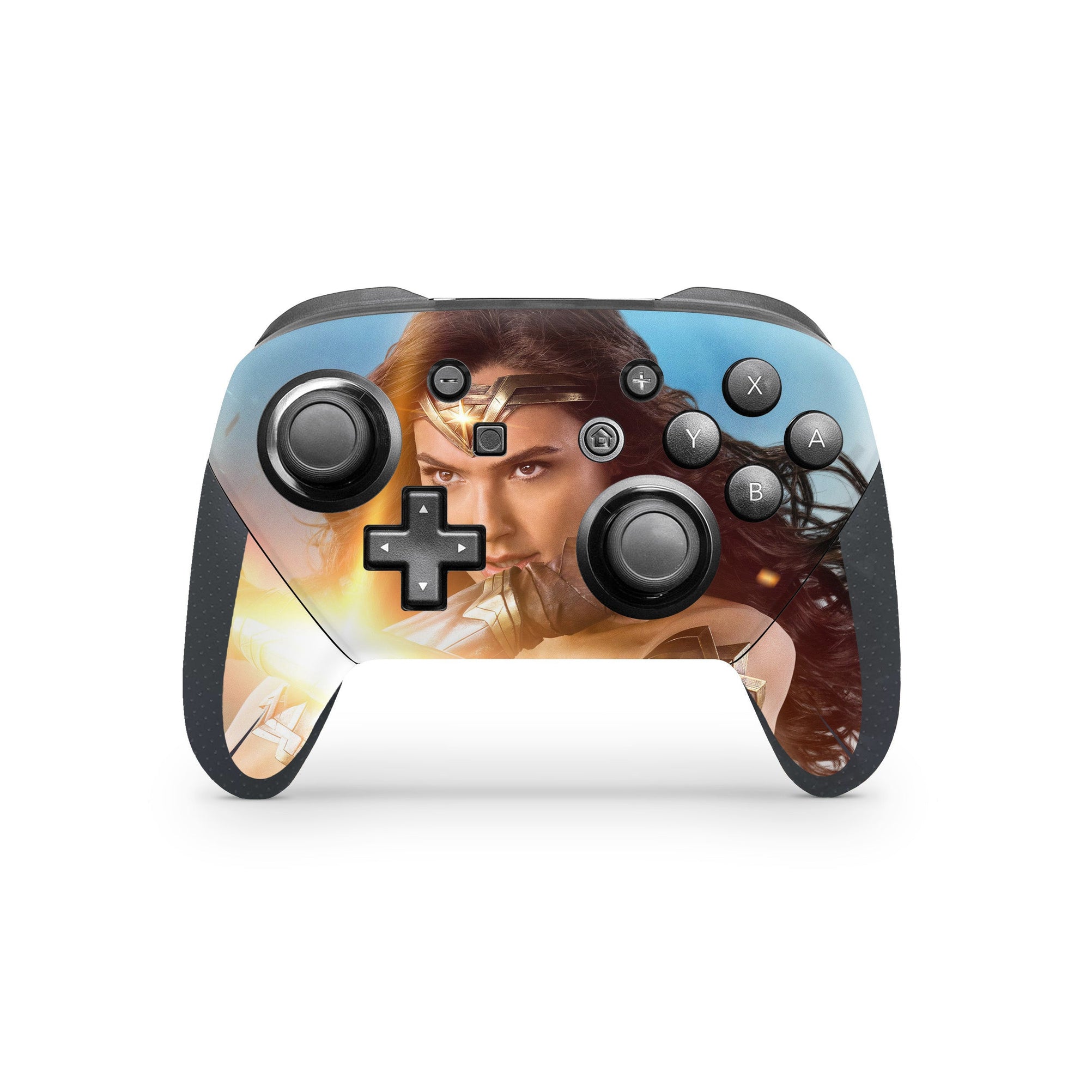 A video game skin featuring a Amazonian Warrior 1 design for the Nintendo Switch Pro Controller.