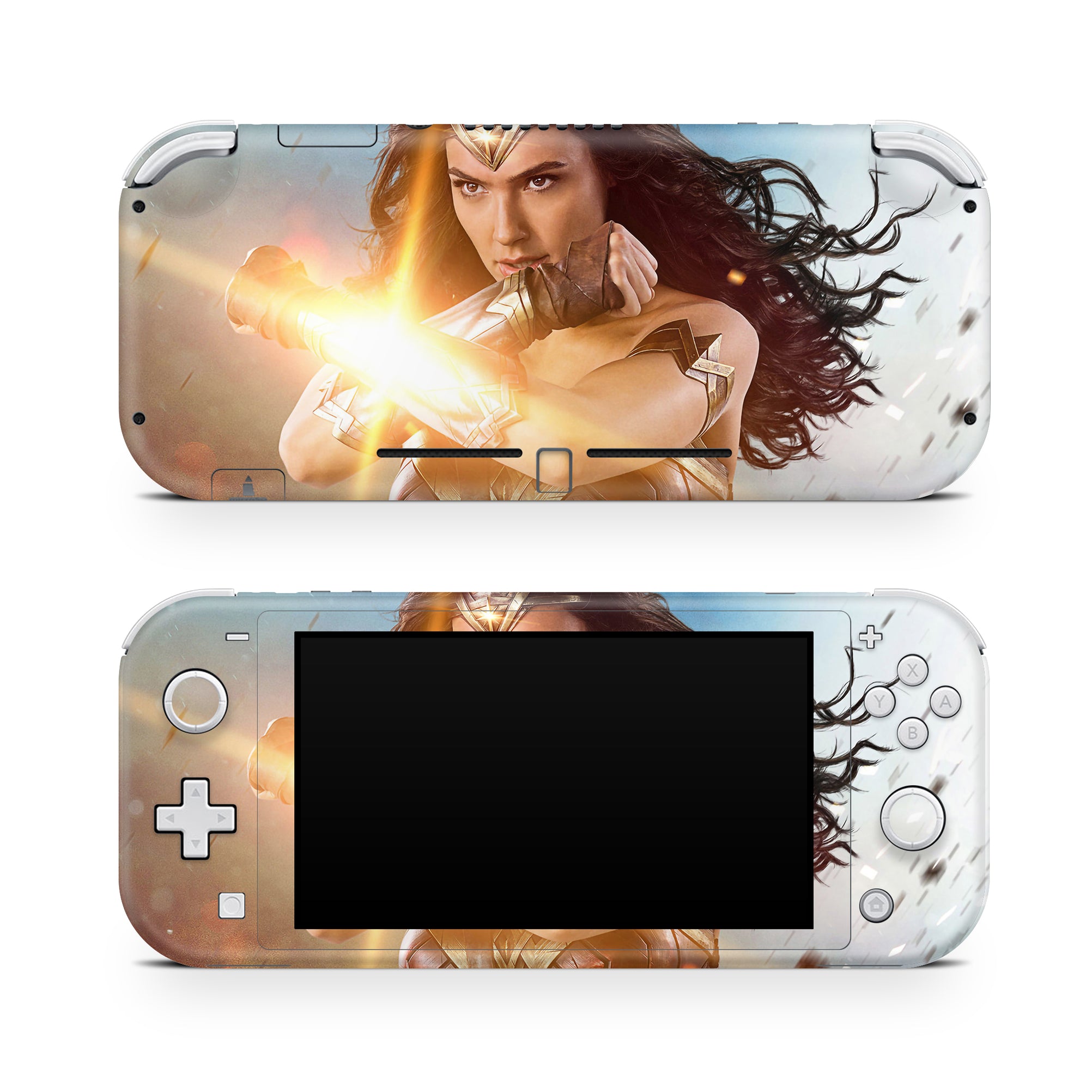 A video game skin featuring a Amazonian Warrior 1 design for the Nintendo Switch Lite.