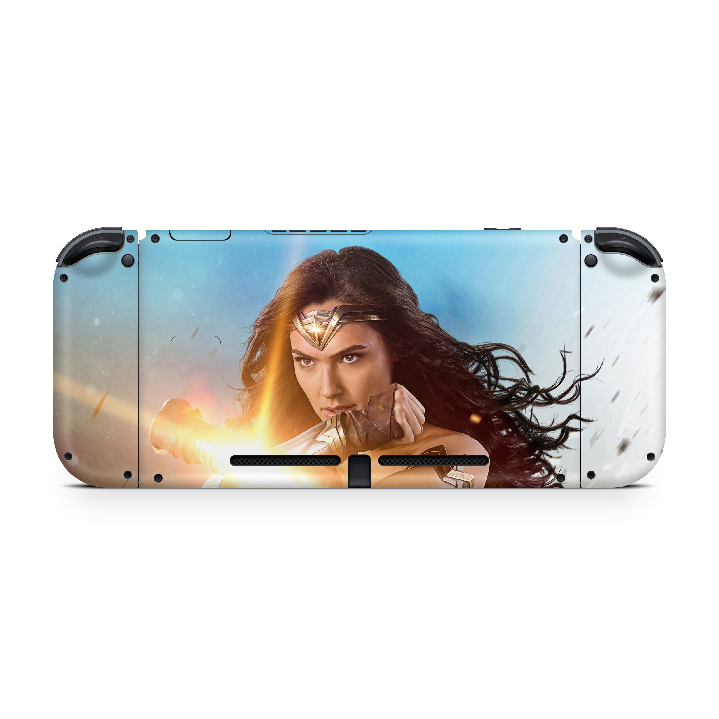 A video game skin featuring a Amazonian Warrior 1 design for the Nintendo Switch OLED.