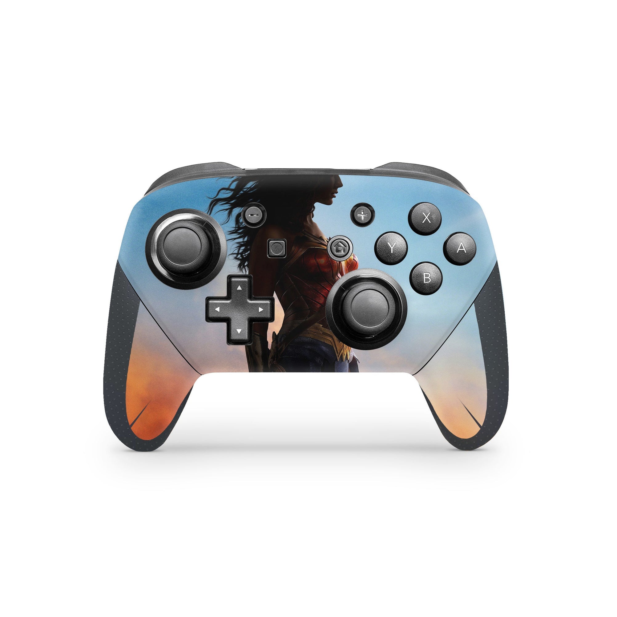 A video game skin featuring a Amazonian Warrior 3 design for the Nintendo Switch Pro Controller.