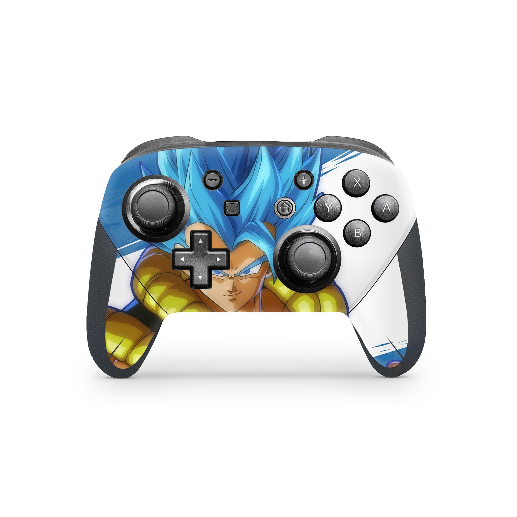 A video game skin featuring a Fusion Warrior design for the Nintendo Switch Pro Controller.