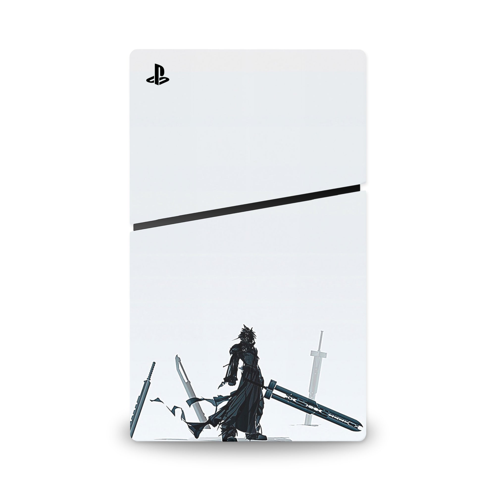 A video game skin featuring a Hero vs Villain design for the PS5 Slim.