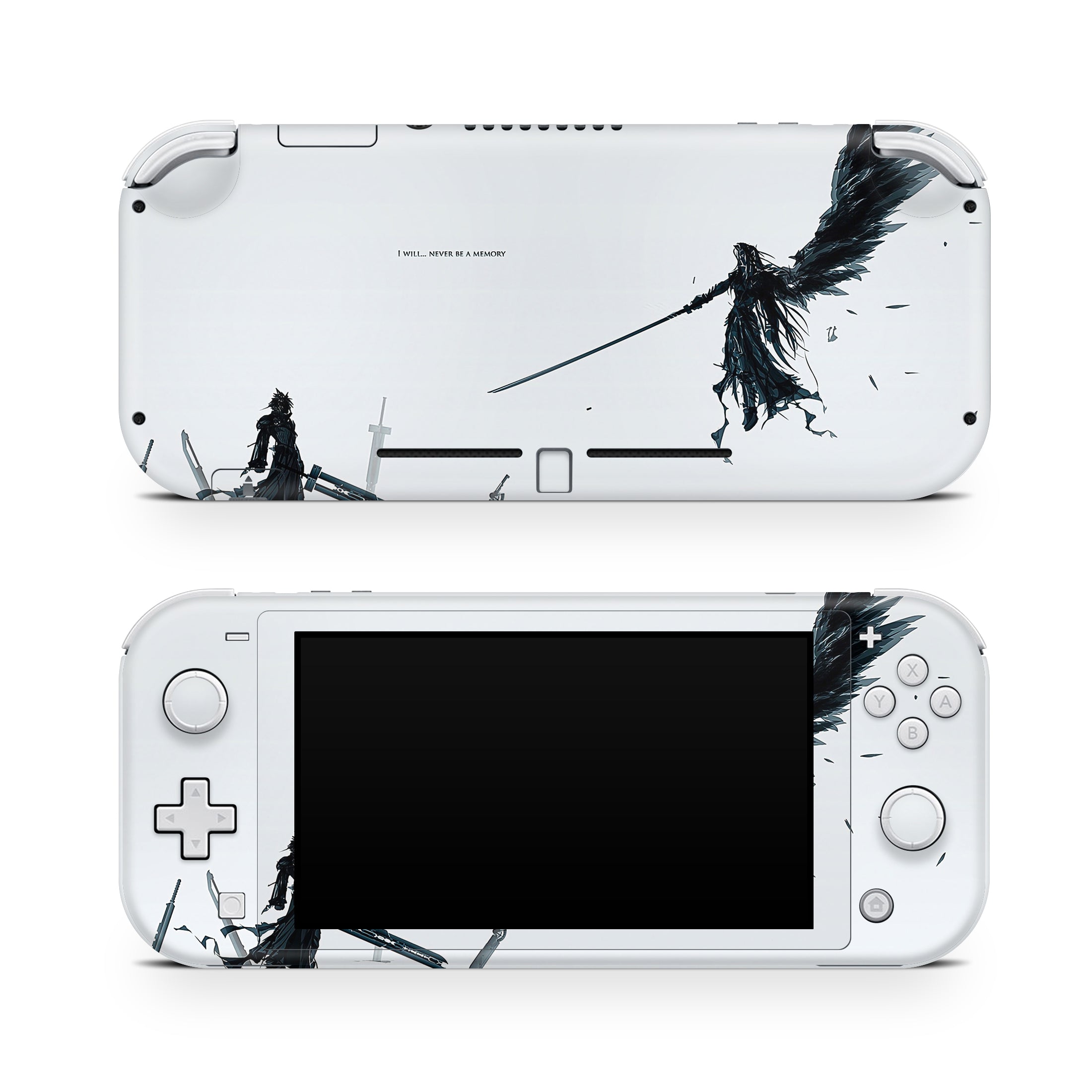 A video game skin featuring a Hero vs Villain design for the Nintendo Switch Lite.