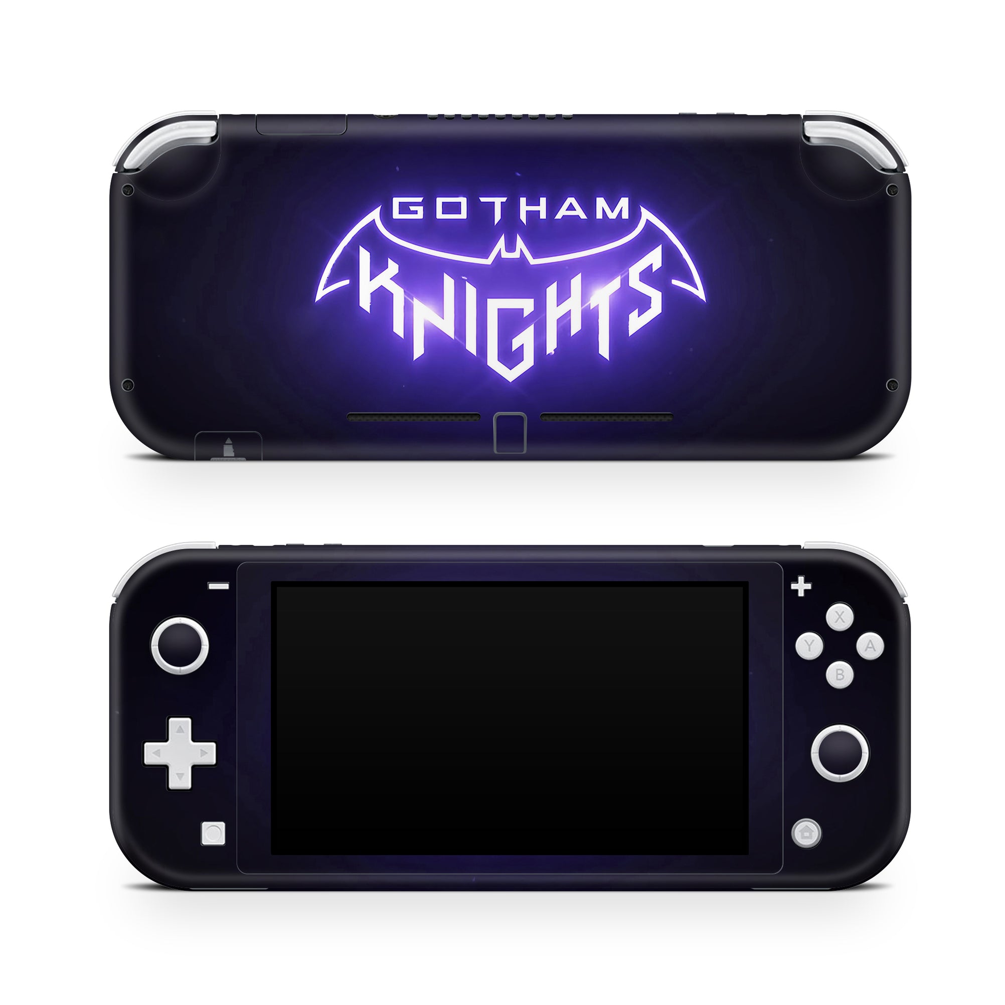 A video game skin featuring a Dark Protector Team design for the Nintendo Switch Lite.