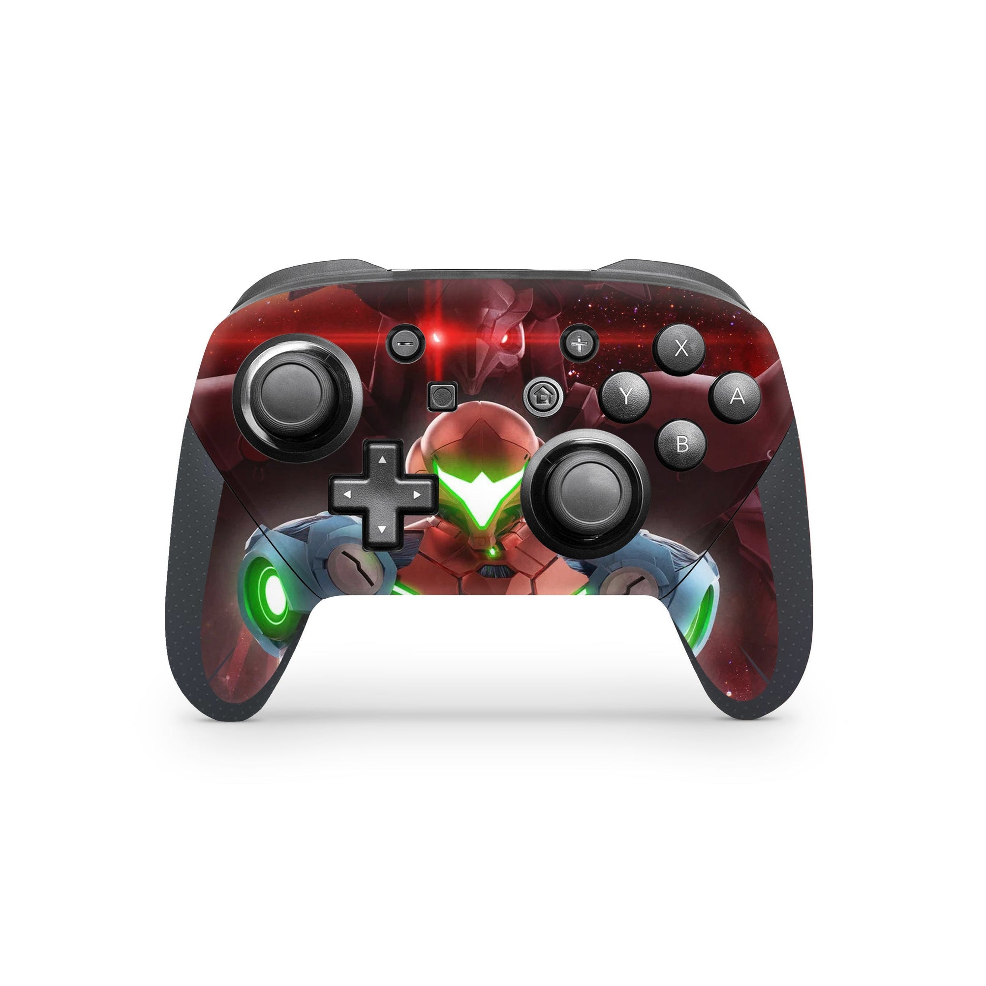 A video game skin featuring a Galactic Bounty Hunter 1 design for the Nintendo Switch Pro Controller.