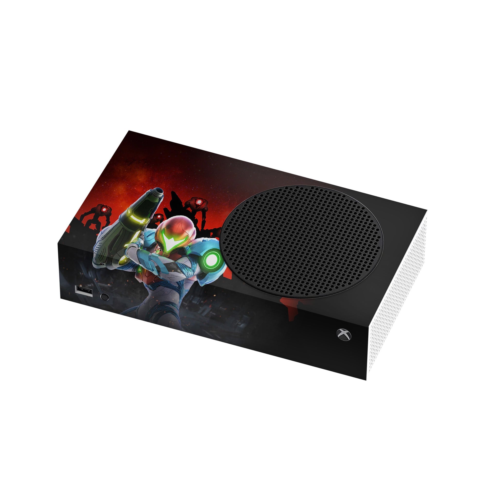 A video game skin featuring a Galactic Bounty Hunter 2 design for the Xbox Series S.