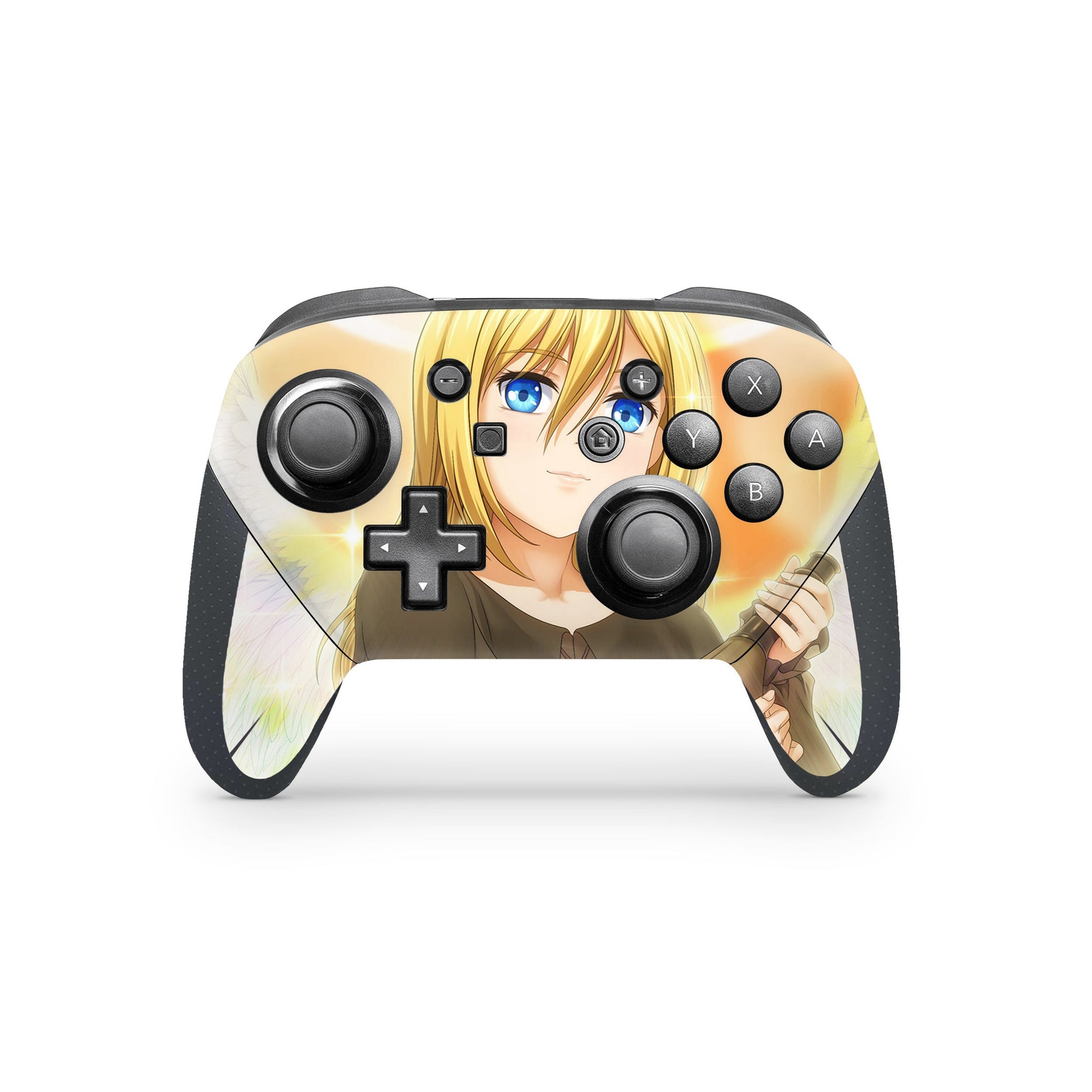 A video game skin featuring a Monarch of the Haven 1 design for the Nintendo Switch Pro Controller.