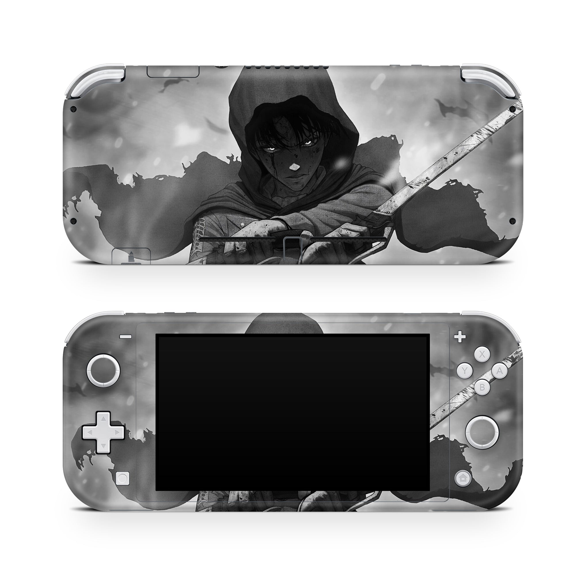 A video game skin featuring a Humanity's Strongest 2 design for the Nintendo Switch Lite.