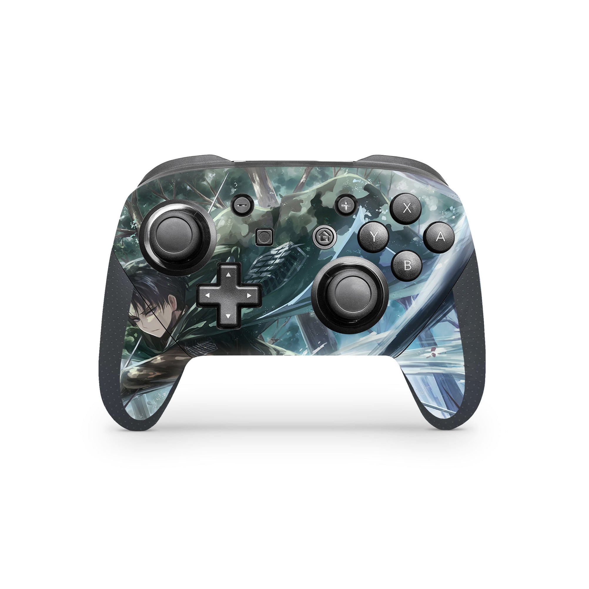 A video game skin featuring a Humanity's Strongest 3 design for the Nintendo Switch Pro Controller.