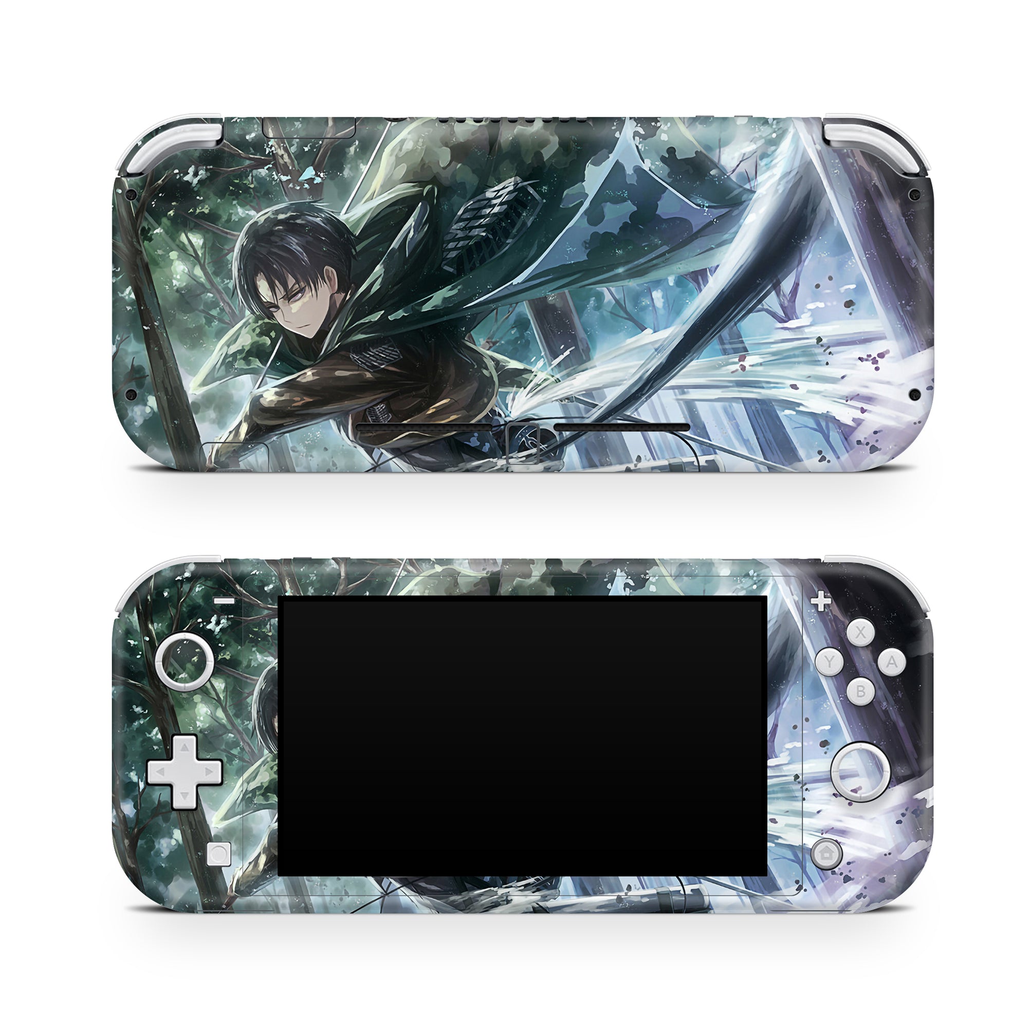 A video game skin featuring a Humanity's Strongest 3 design for the Nintendo Switch Lite.