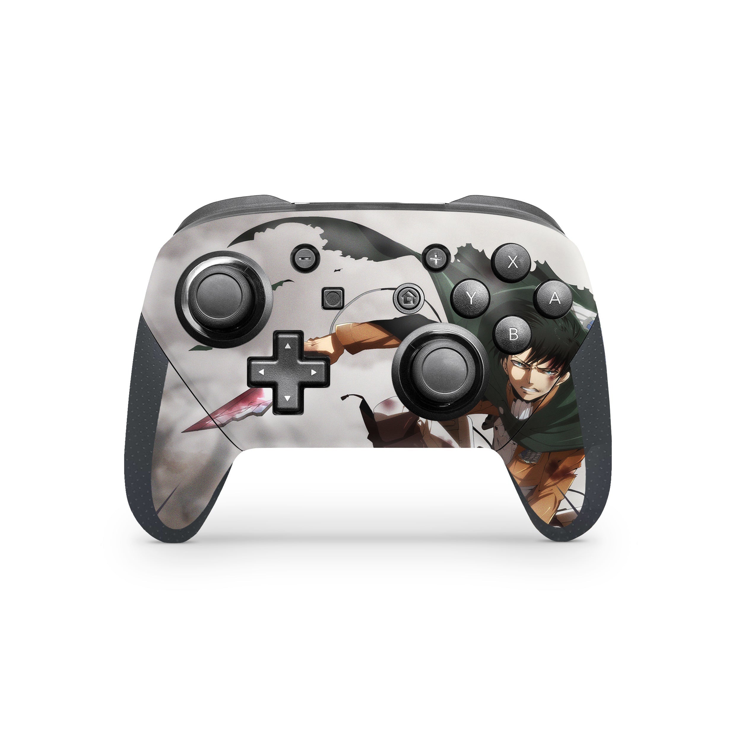 A video game skin featuring a Humanity's Strongest 4 design for the Nintendo Switch Pro Controller.