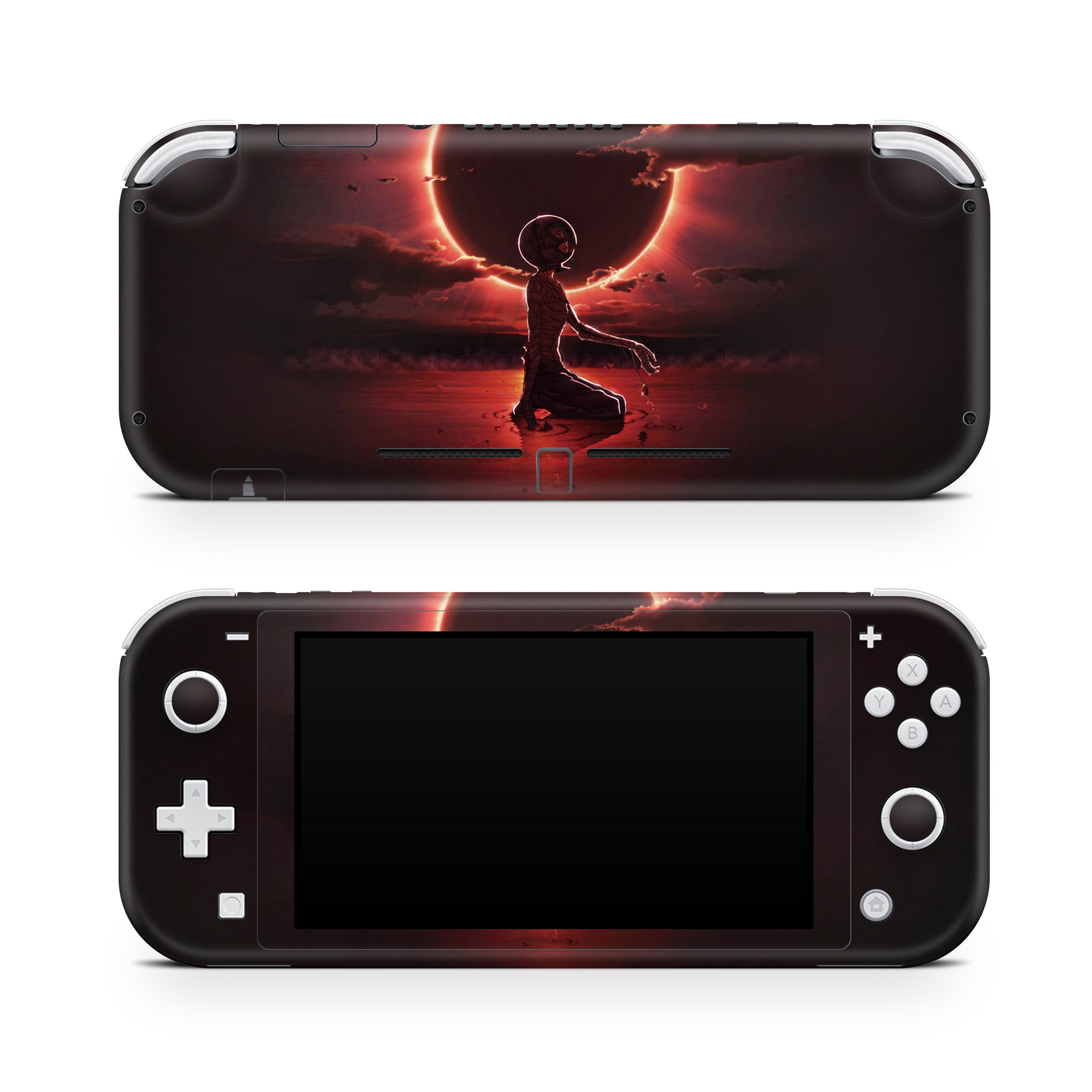 A video game skin featuring a Falcon of Light 1 design for the Nintendo Switch Lite.