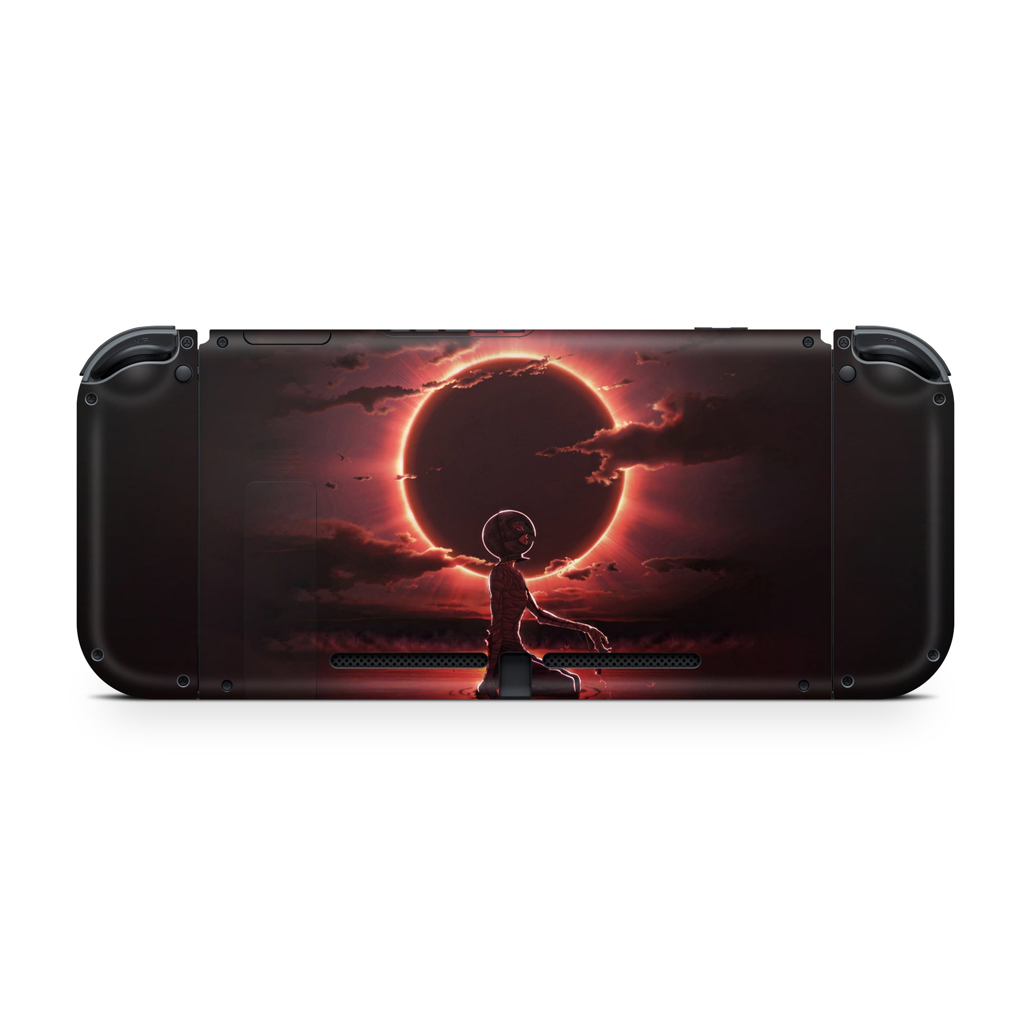 A video game skin featuring a Falcon of Light 1 design for the Nintendo Switch OLED.