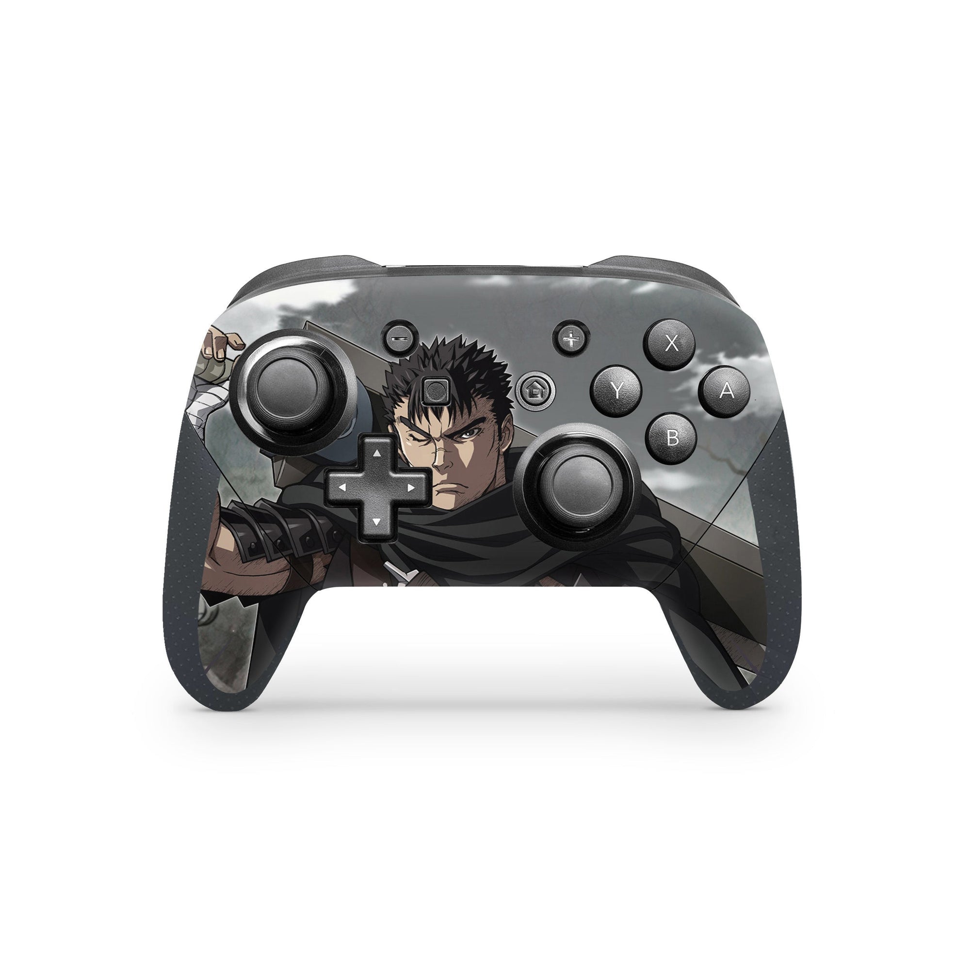 A video game skin featuring a Dark Swordsman 1 design for the Nintendo Switch Pro Controller.