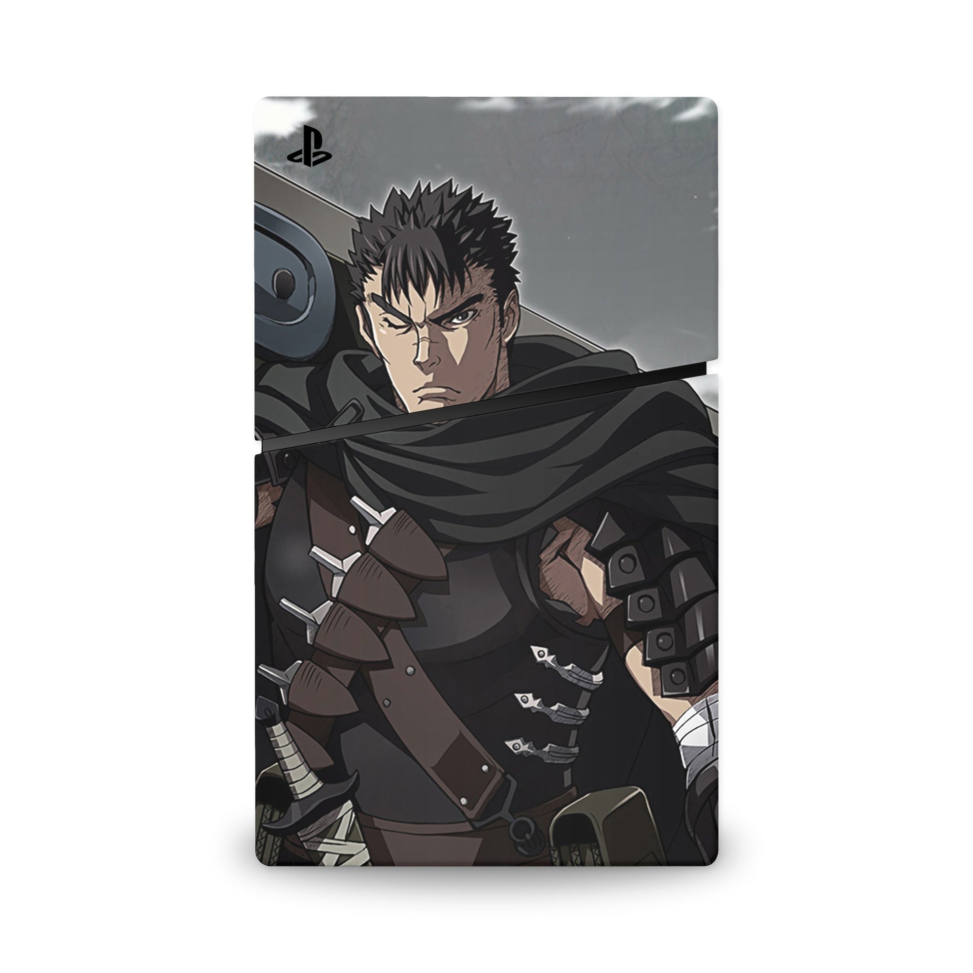 A video game skin featuring a Dark Swordsman 1 design for the PS5 Slim.