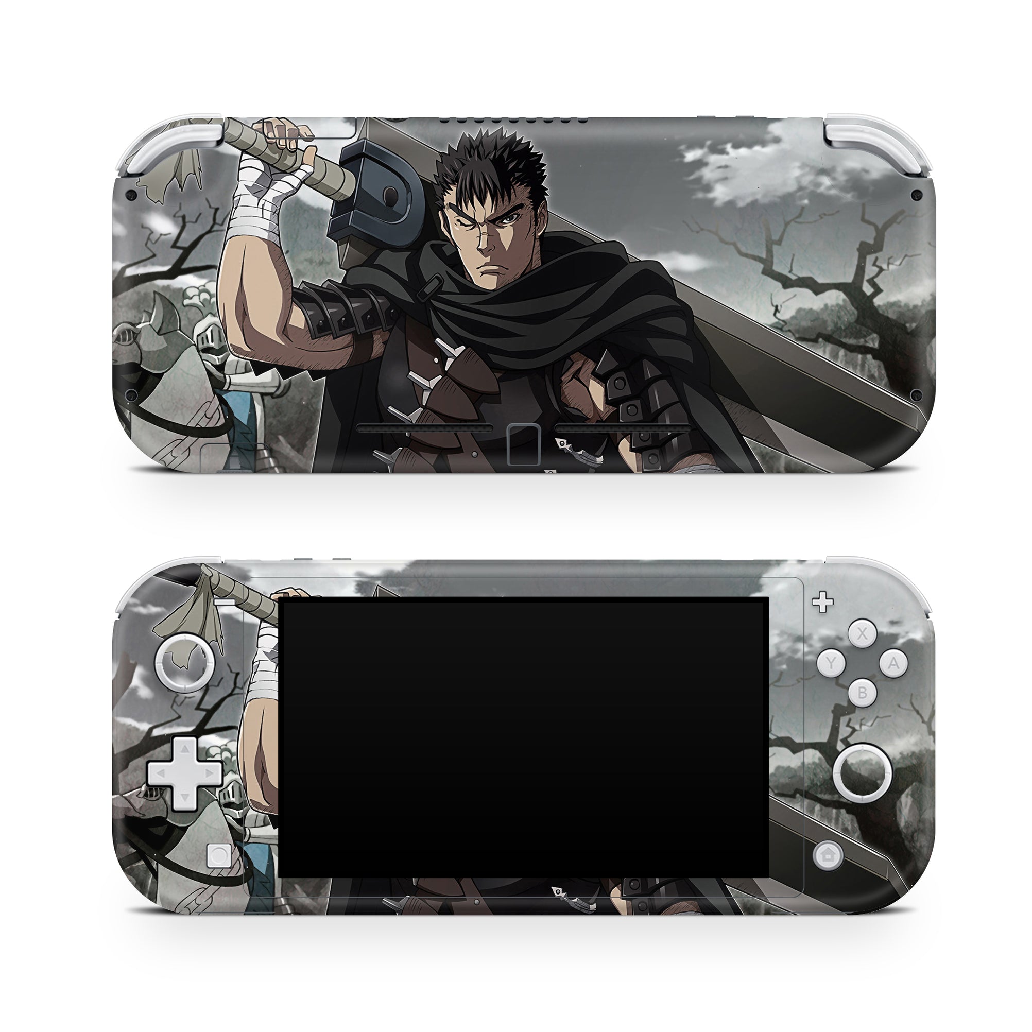 A video game skin featuring a Dark Swordsman 1 design for the Nintendo Switch Lite.