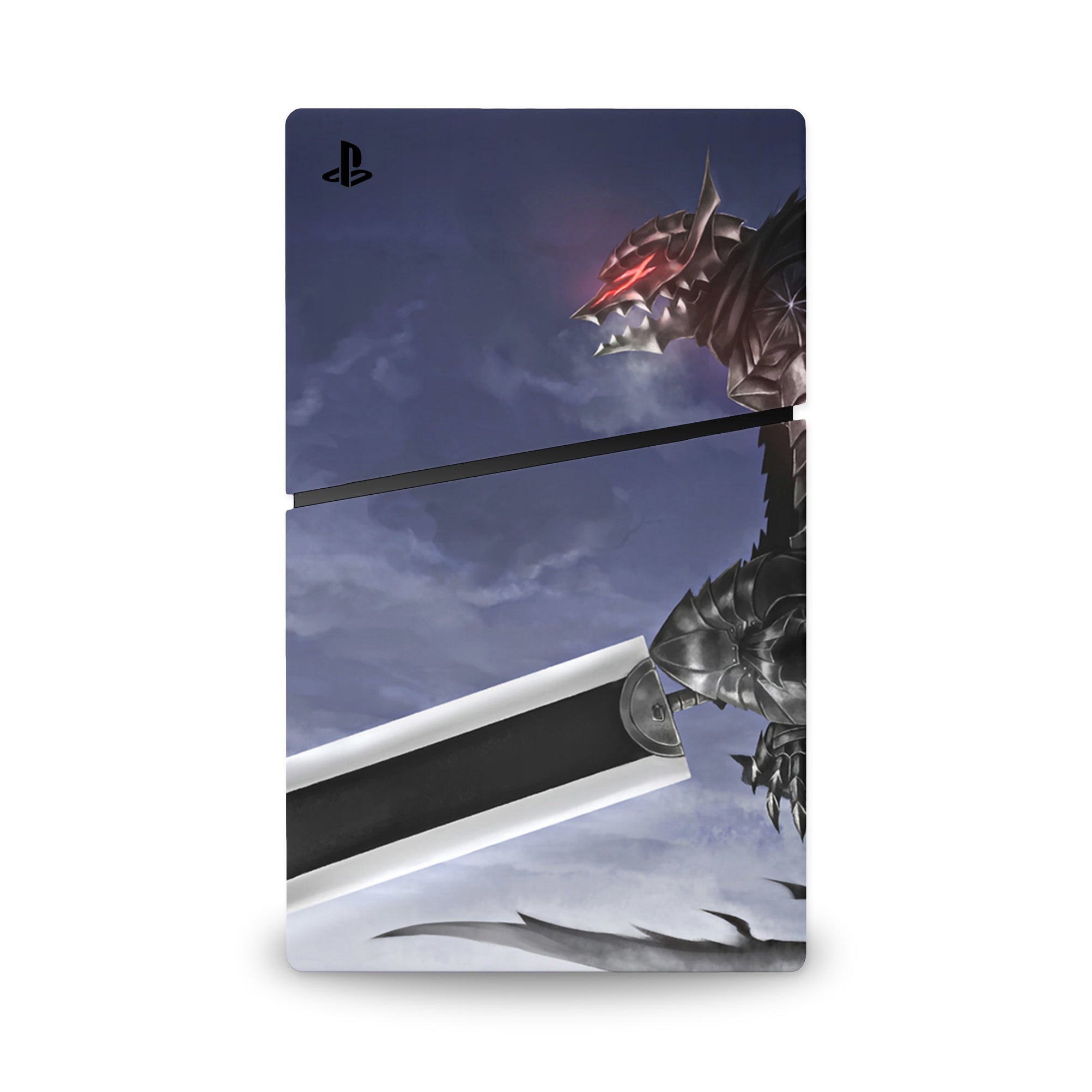 A video game skin featuring a Dark Swordsman 3 design for the PS5 Slim Digital.